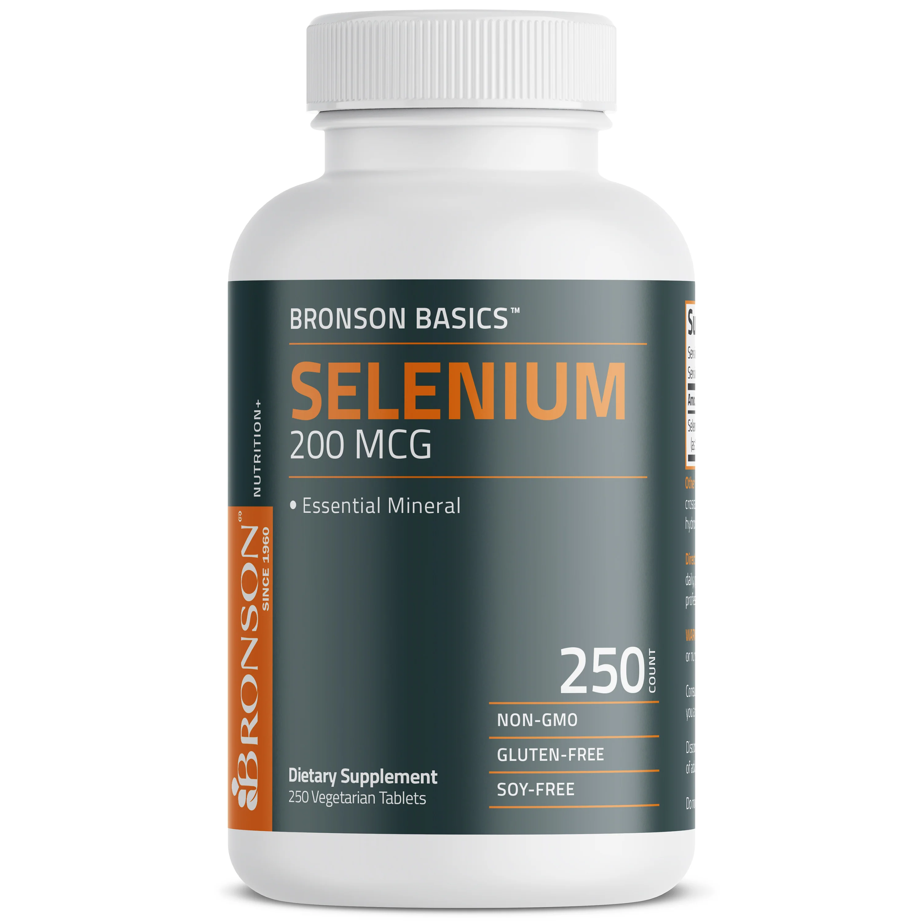 Selenium 200 mcg, 250 Vegetarian Tablets - Image 3