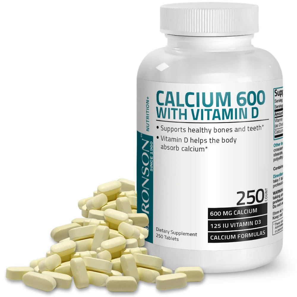 Calcium with Vitamin D - 600 mg - 250 Tablets - Image 3