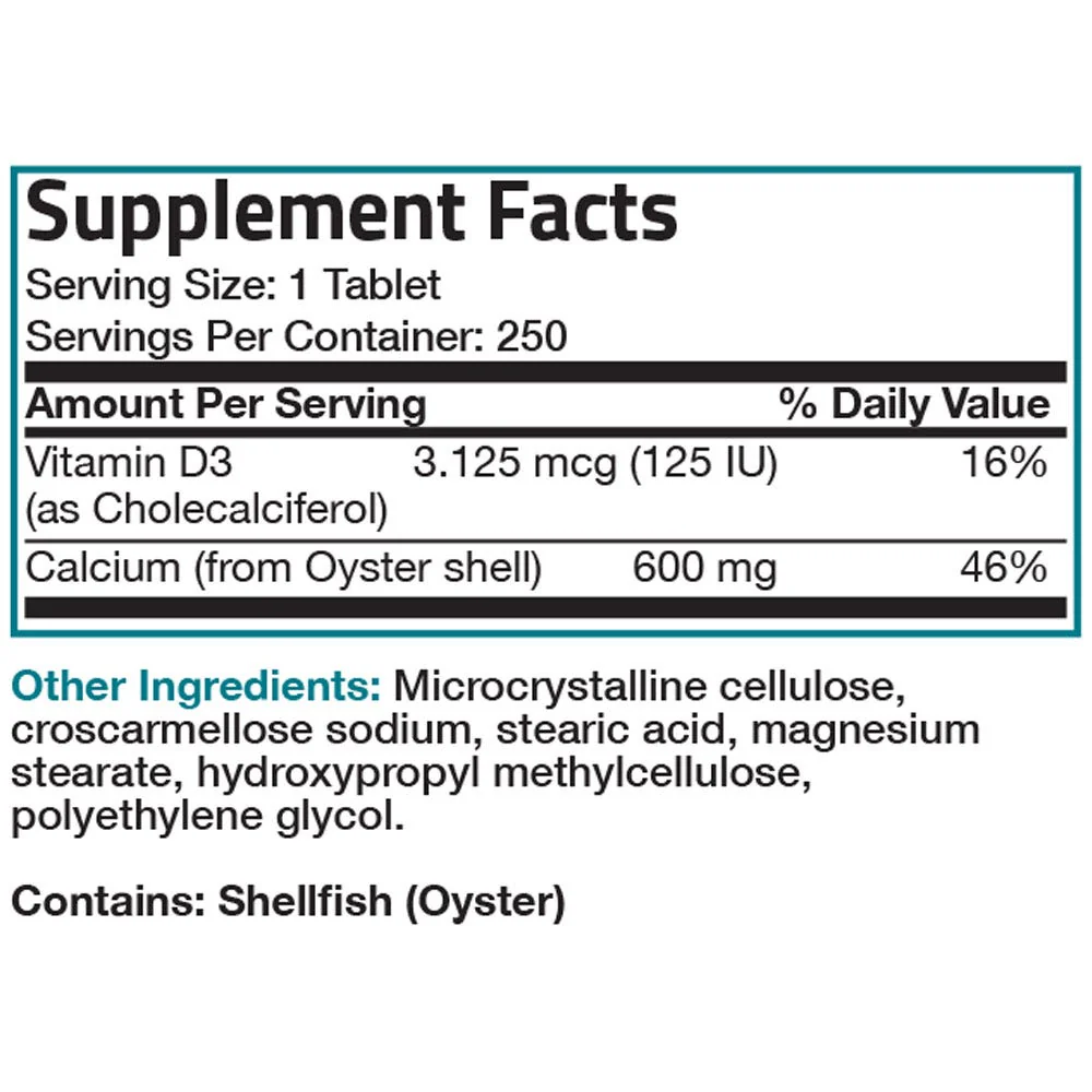 Calcium with Vitamin D - 600 mg - 250 Tablets - Image 6