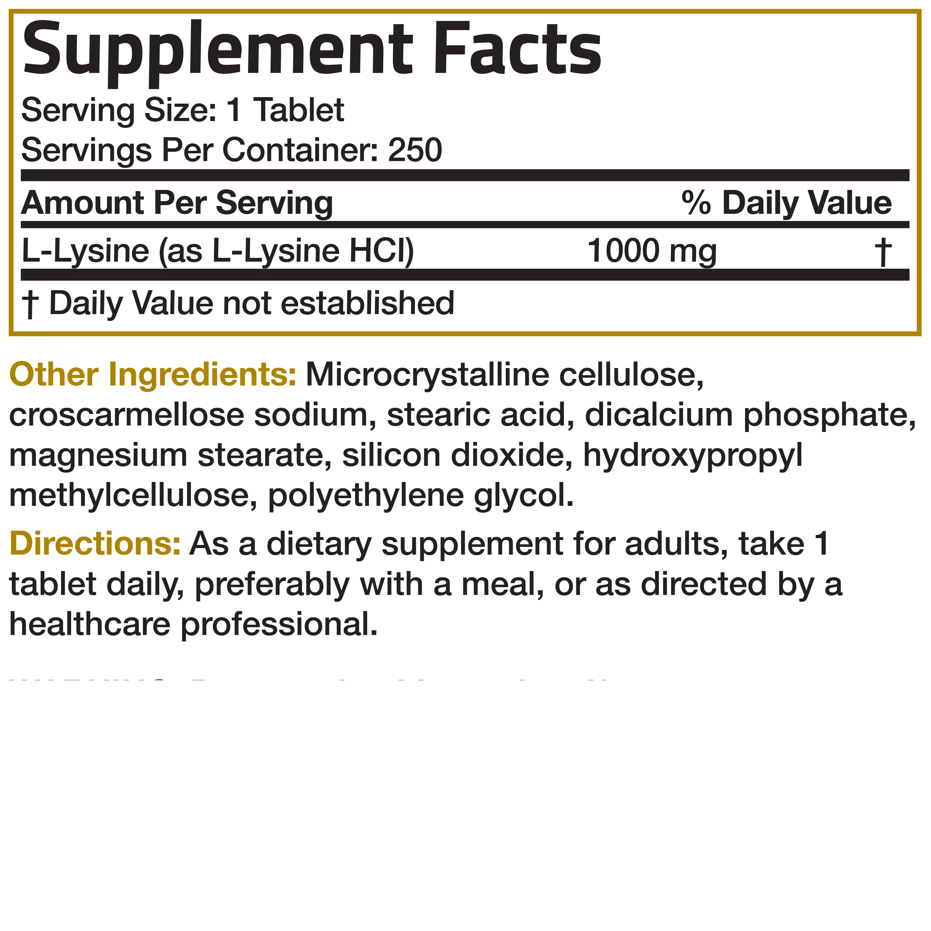L-Lysine Extra Strength 1,000 MG - Image 12
