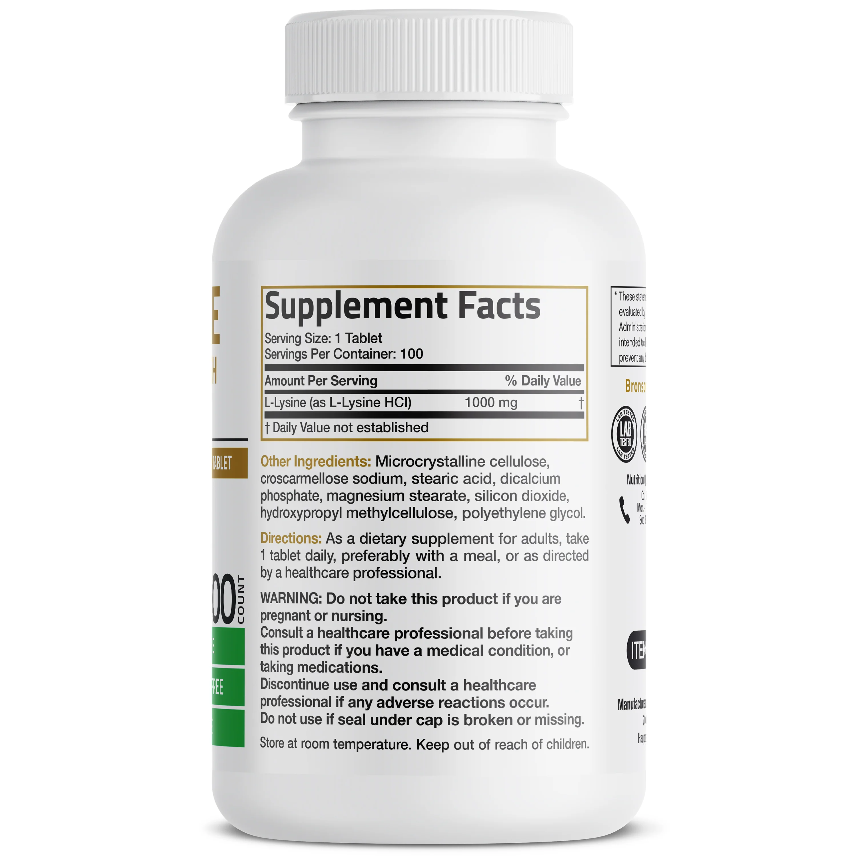 L-Lysine Extra Strength 1,000 MG - Image 3