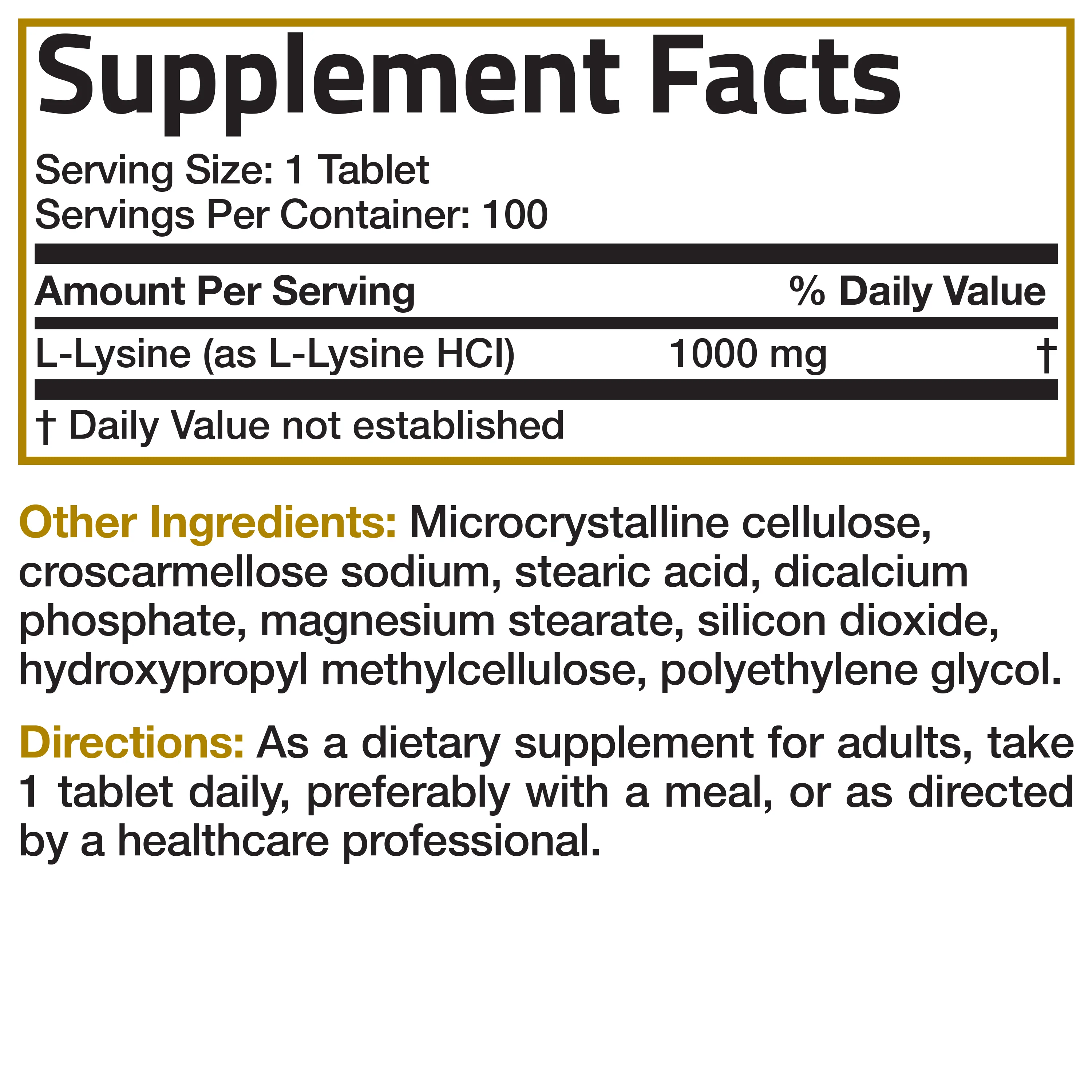 L-Lysine Extra Strength 1,000 MG - Image 6