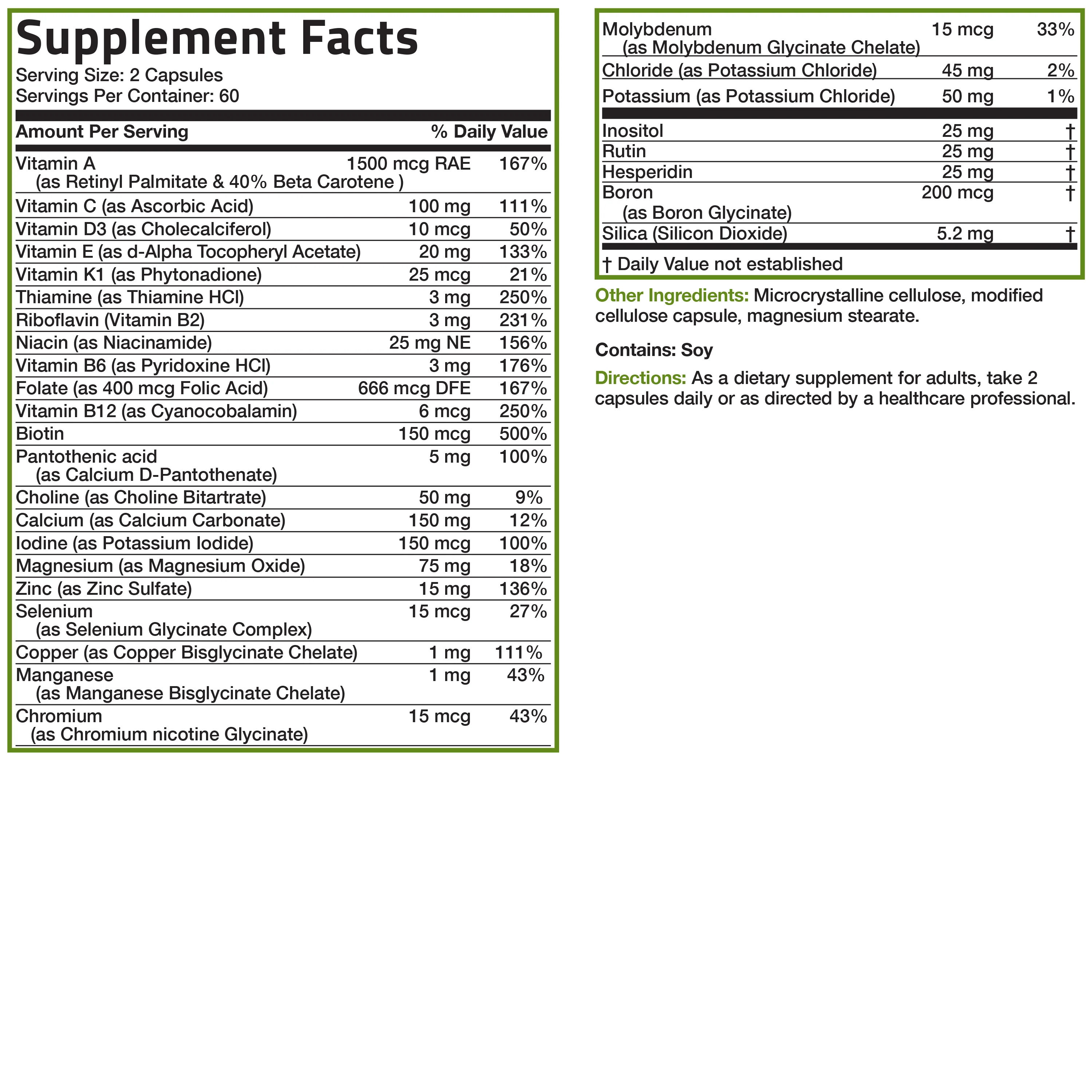 Mature Formula Multivitamin without Iron for Adults Over 50, 120 Capsules - Image 4