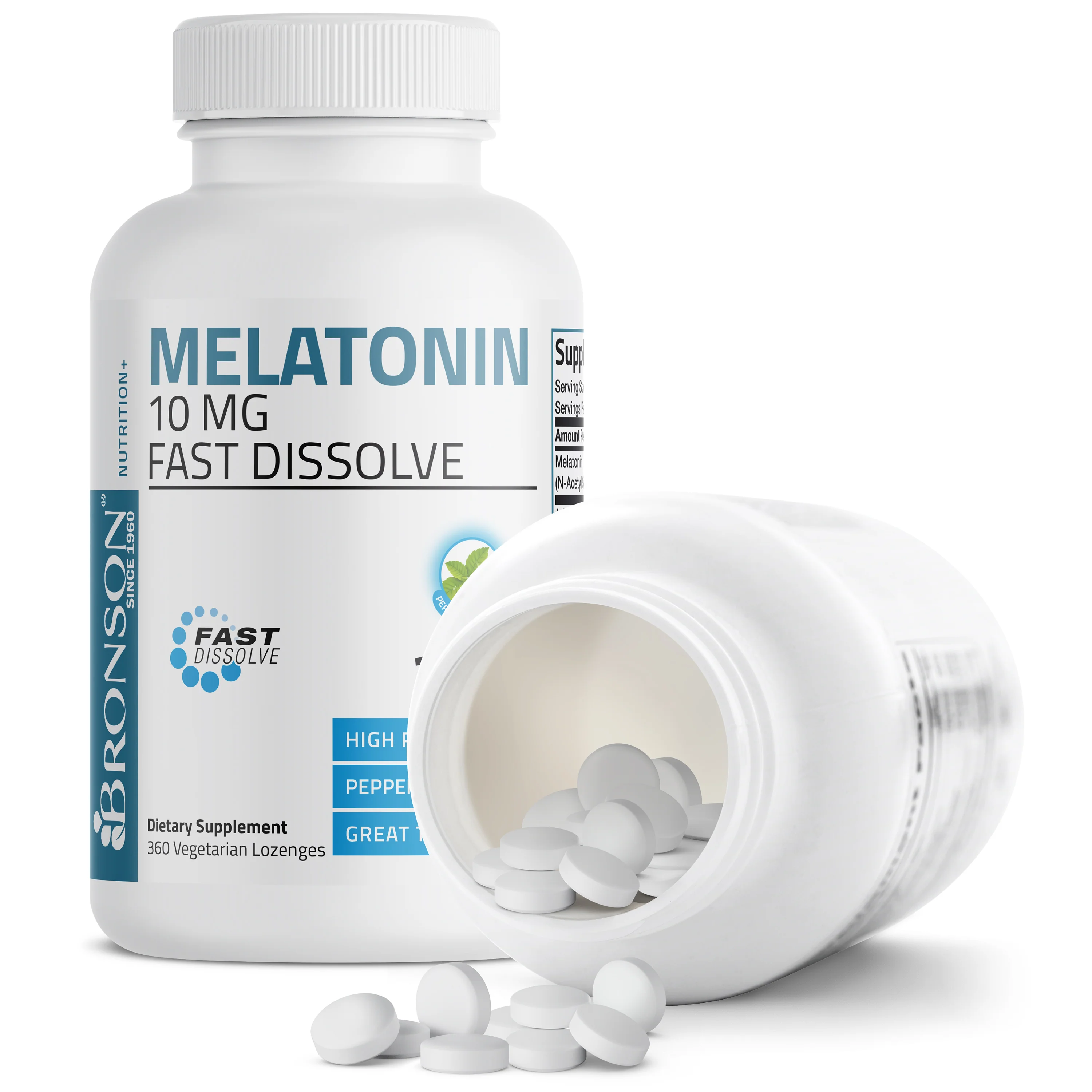 Melatonin Fast Dissolve - Peppermint - 10 mg - 360 Vegetarian Lozenges - Image 4