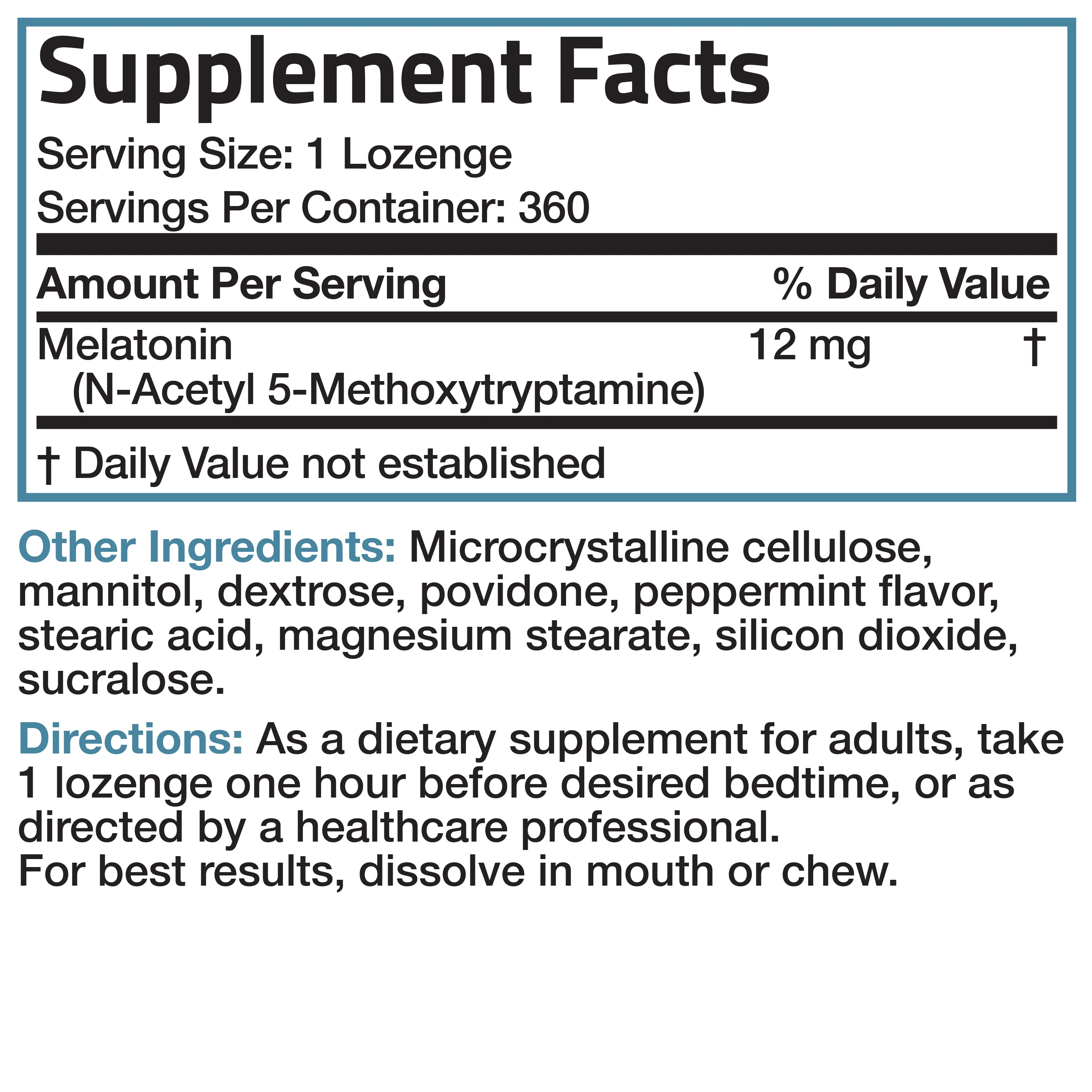Melatonin Fast Dissolve - Peppermint - 12 mg - Image 12