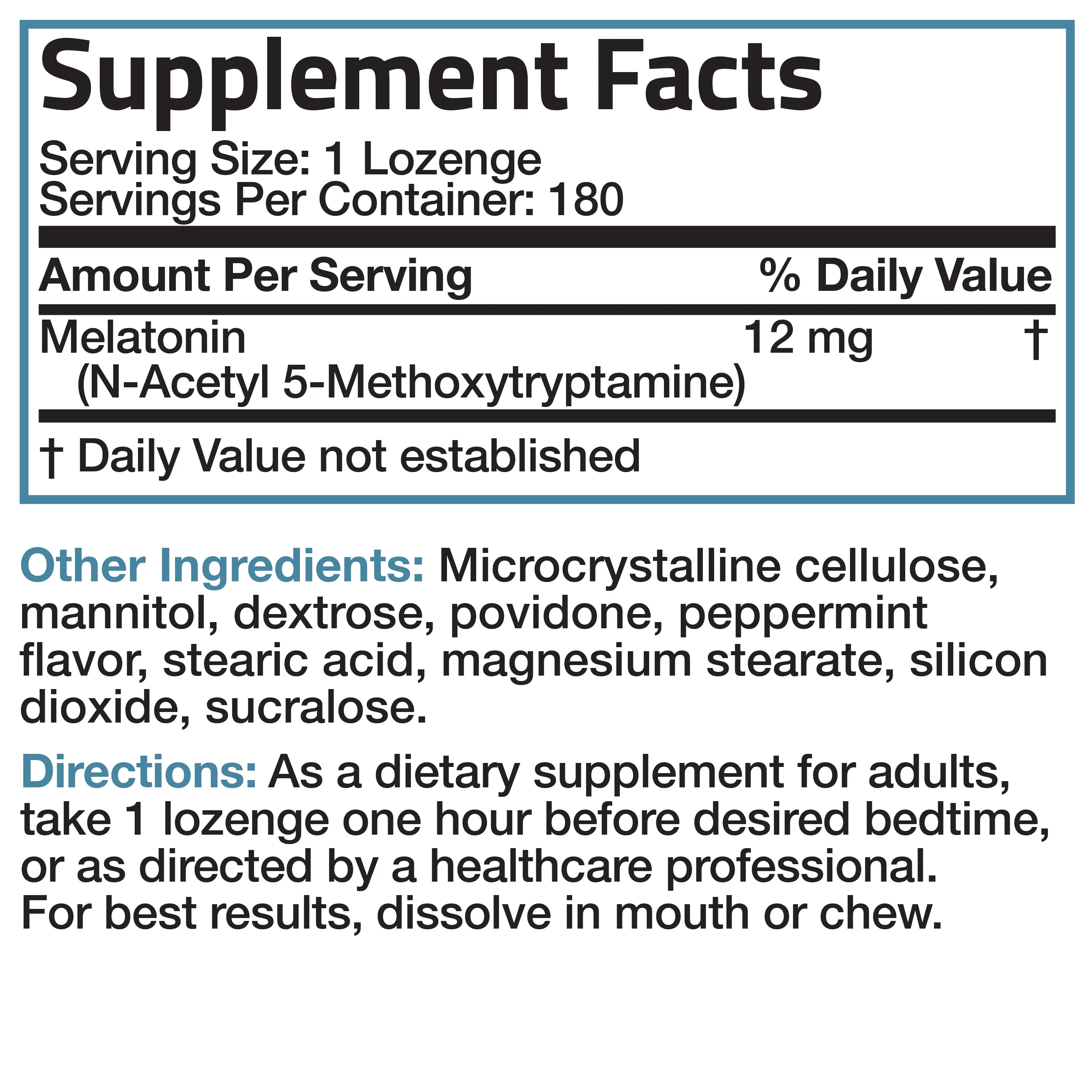 Melatonin Fast Dissolve - Peppermint - 12 mg - Image 6