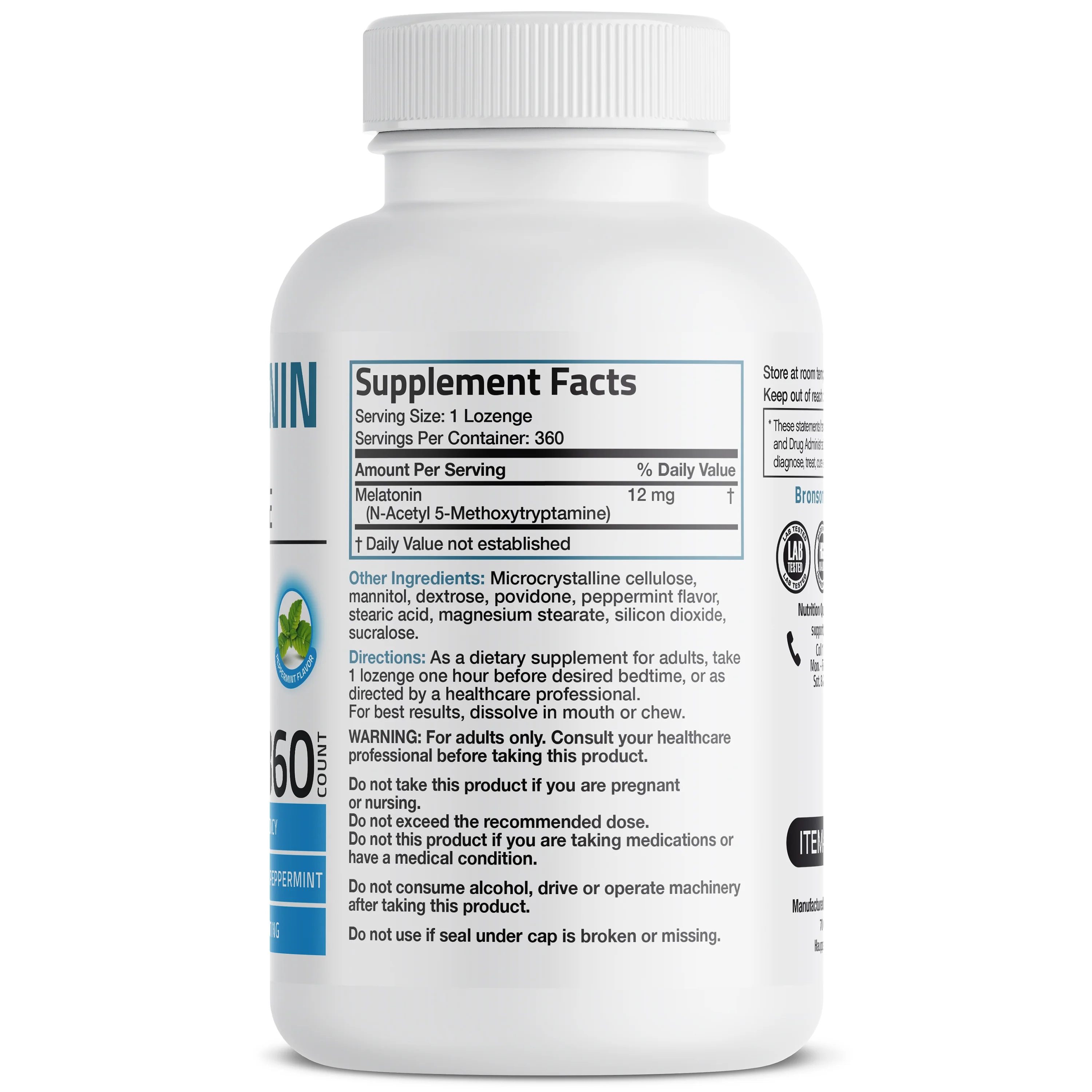 Melatonin Fast Dissolve - Peppermint - 12 mg - Image 8