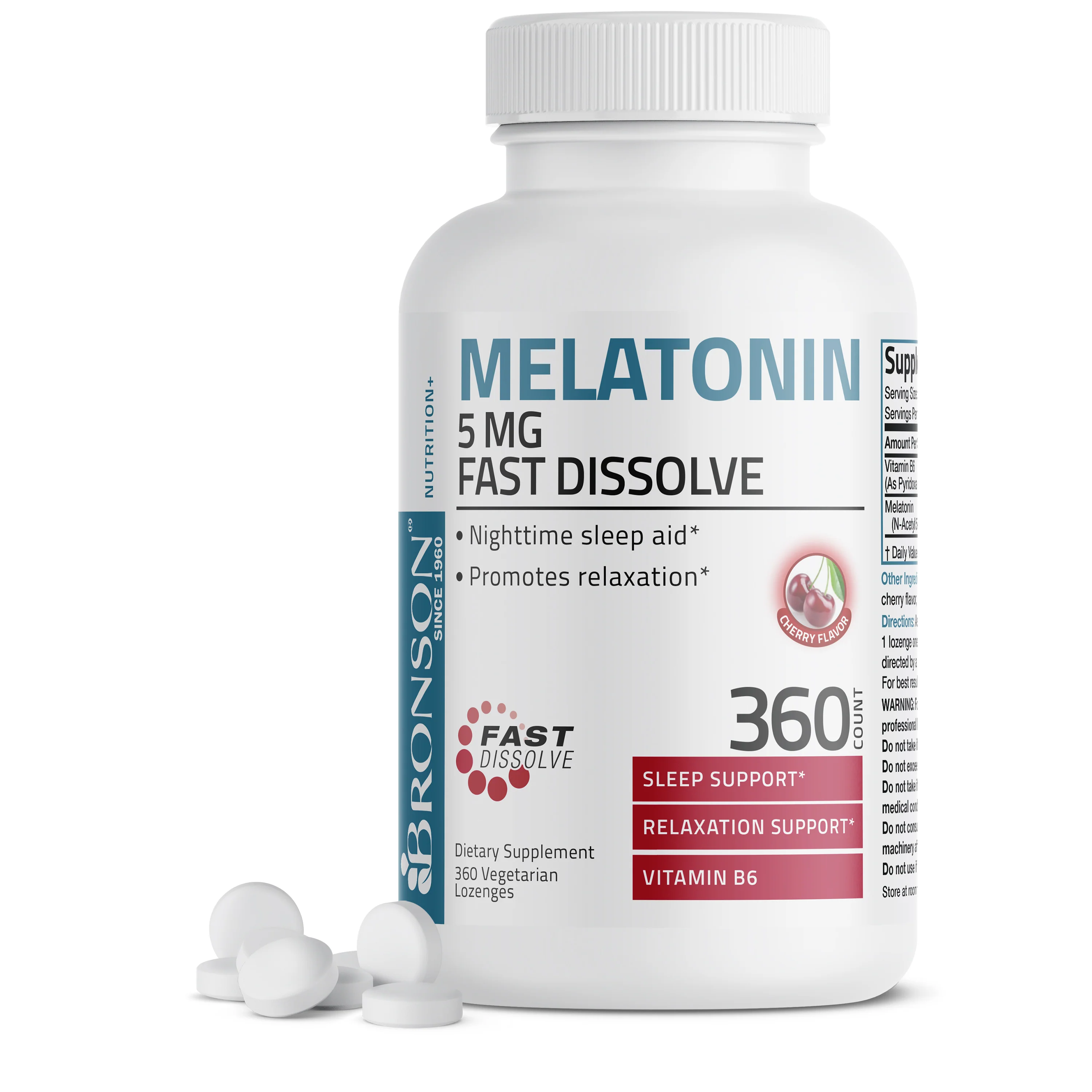 Melatonin Fast Dissolve - 5 mg - 360 Vegetarian Lozenges - Image 10