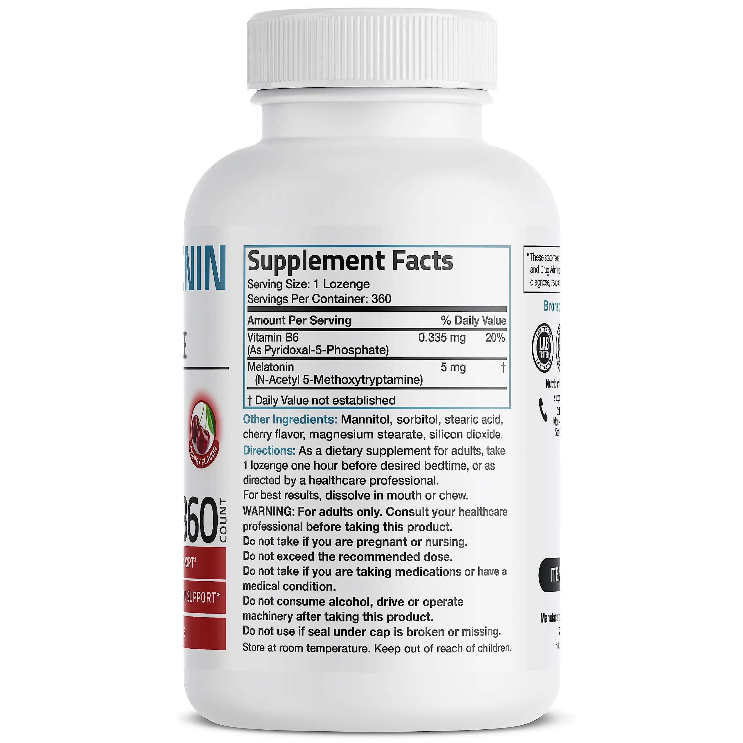 Melatonin Fast Dissolve - 5 mg - 360 Vegetarian Lozenges - Image 11