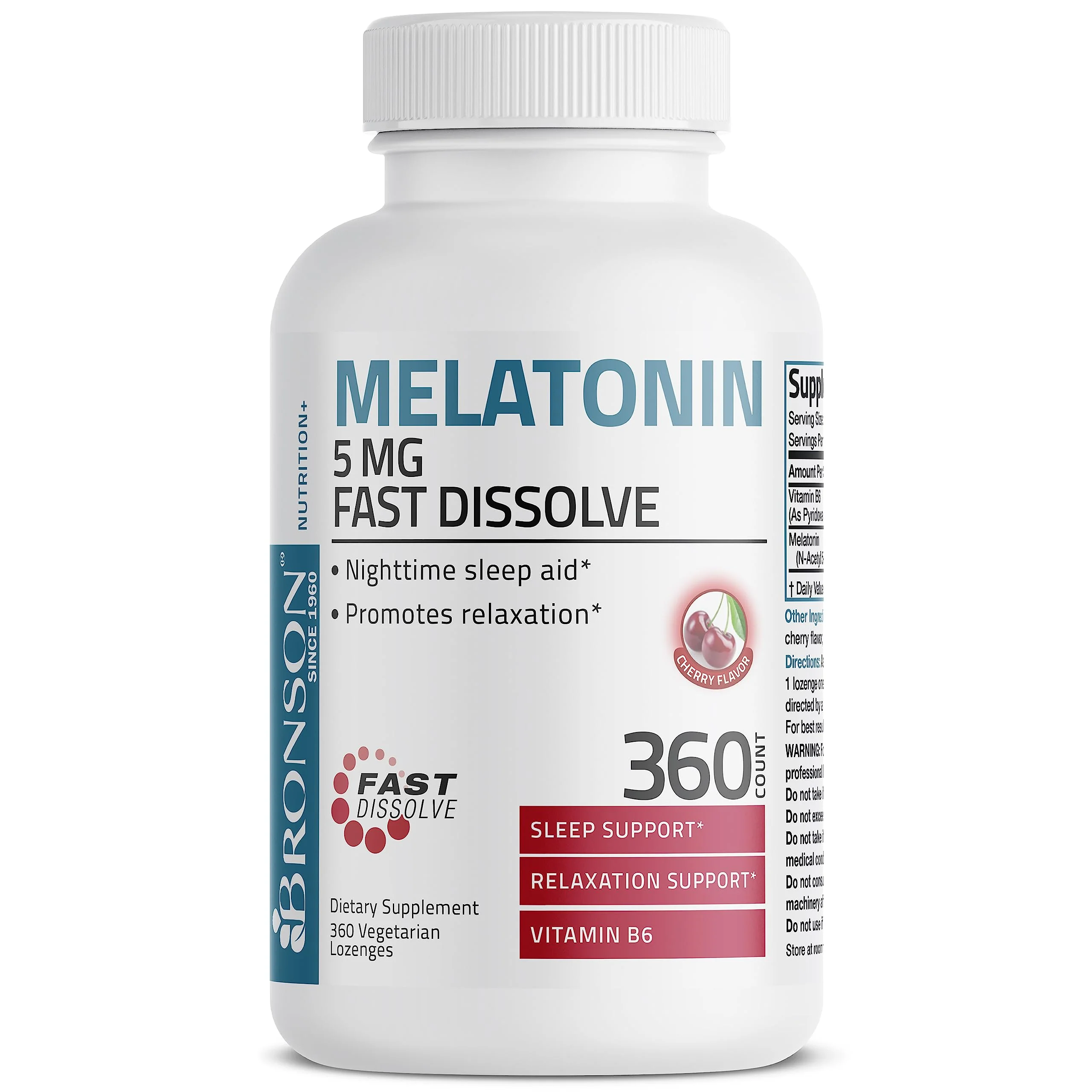 Melatonin Fast Dissolve - 5 mg - 360 Vegetarian Lozenges - Image 12
