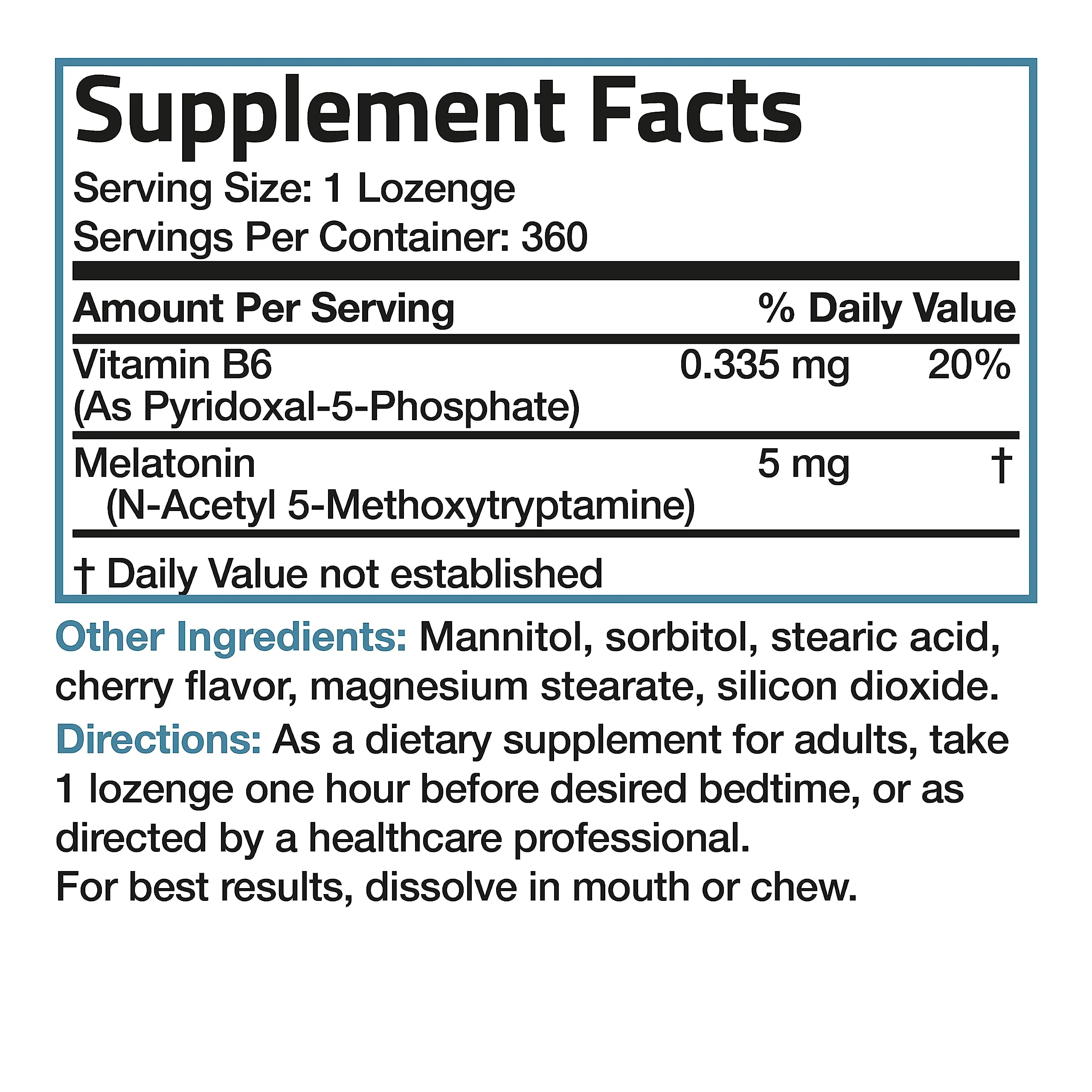 Melatonin Fast Dissolve - 5 mg - 360 Vegetarian Lozenges - Image 13