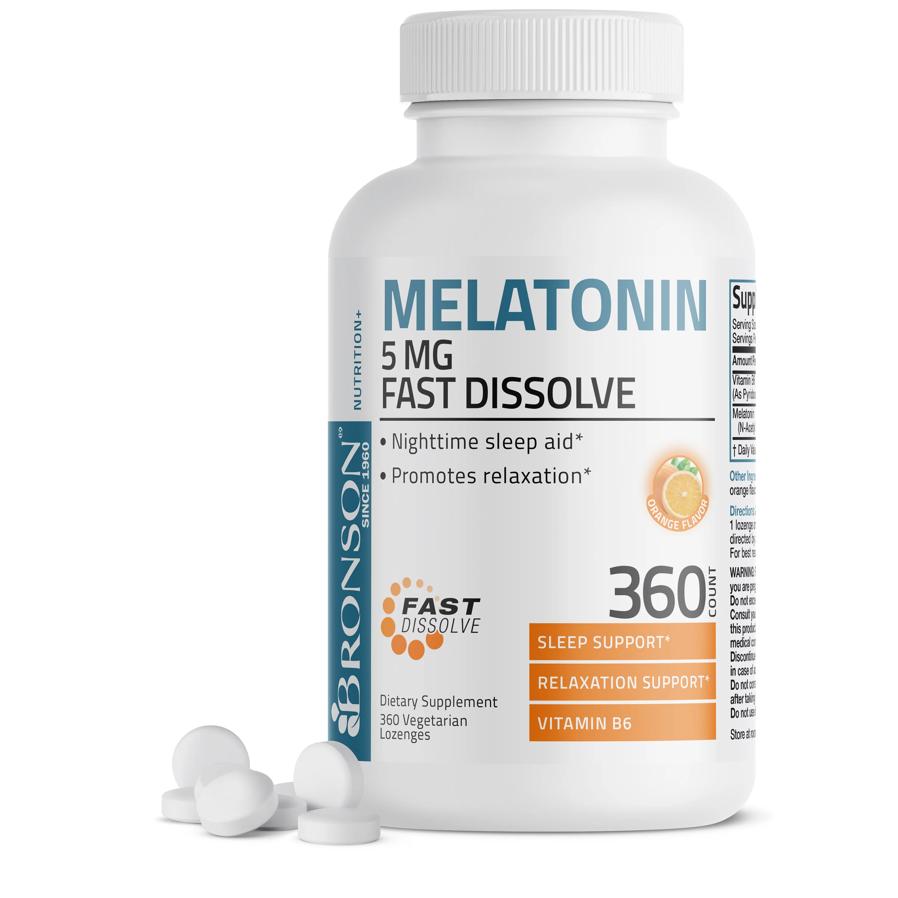 Melatonin Fast Dissolve - 5 mg - 360 Vegetarian Lozenges - Image 14