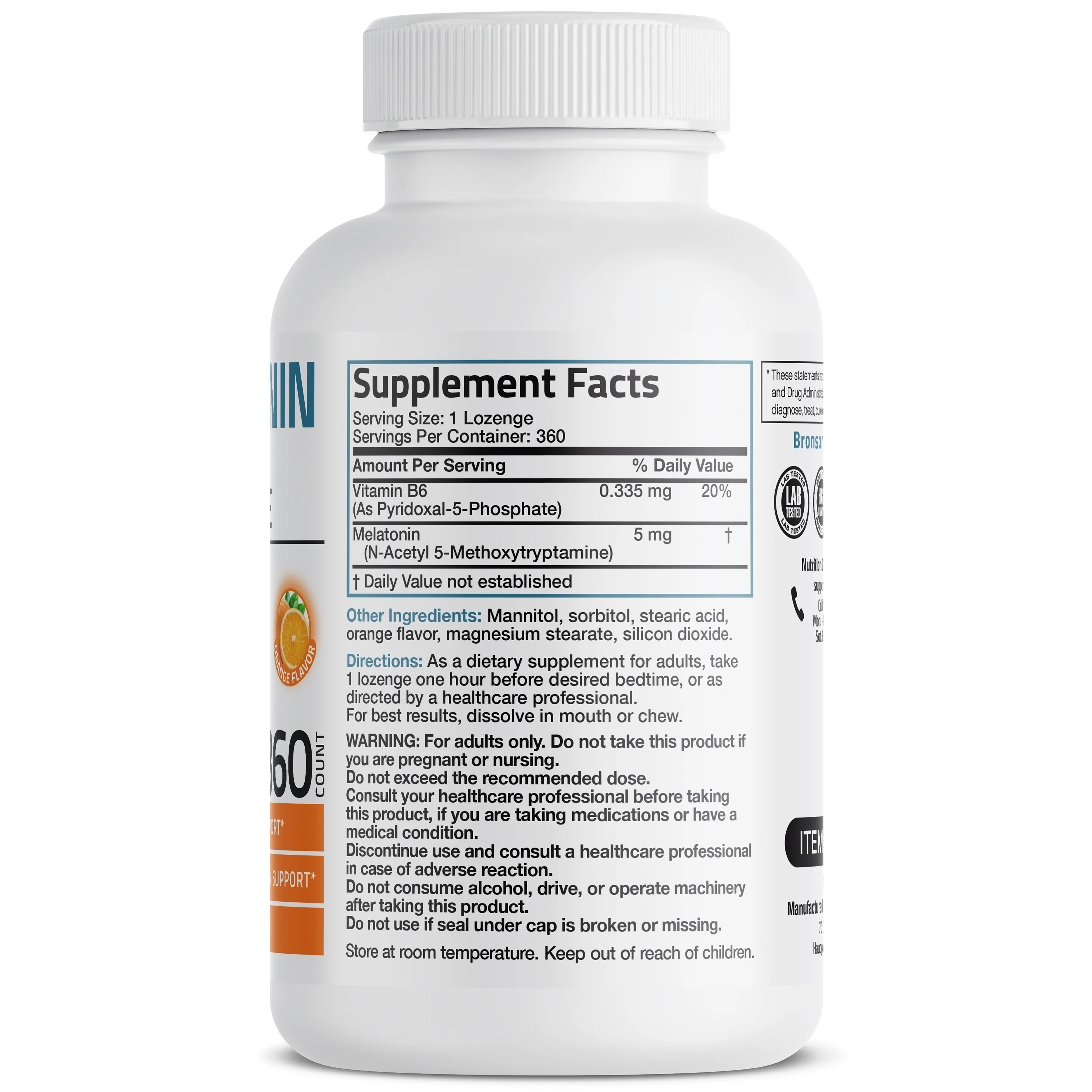 Melatonin Fast Dissolve - 5 mg - 360 Vegetarian Lozenges - Image 15