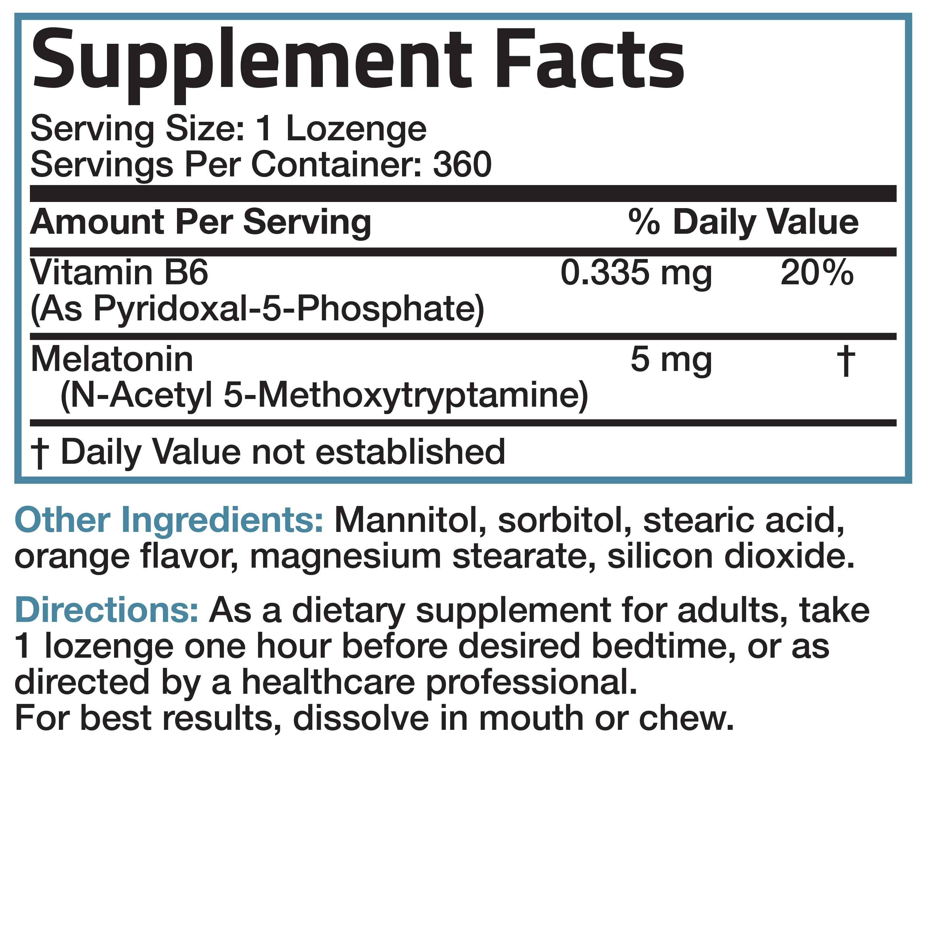 Melatonin Fast Dissolve - 5 mg - 360 Vegetarian Lozenges - Image 19