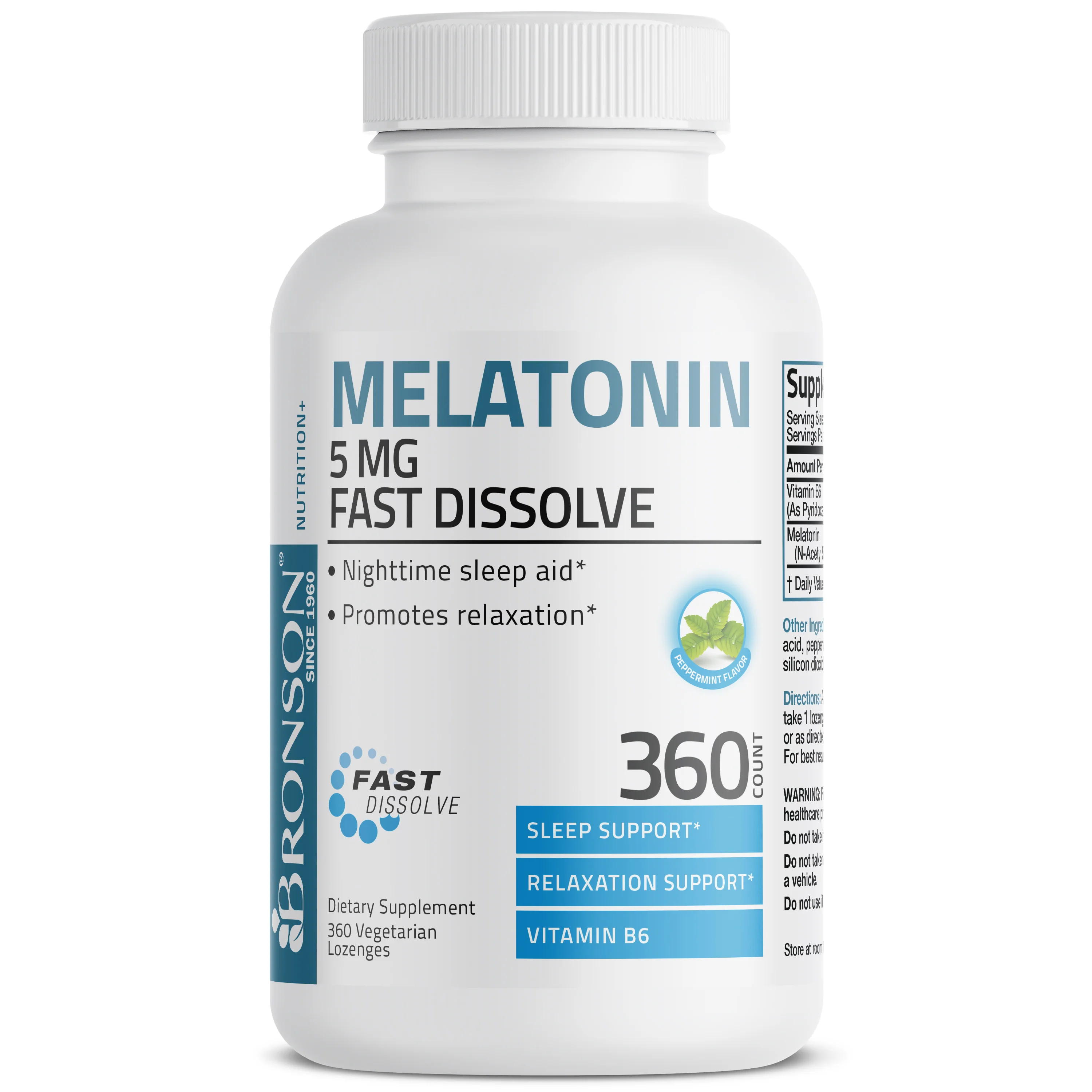 Melatonin Fast Dissolve - 5 mg - 360 Vegetarian Lozenges - Image 4