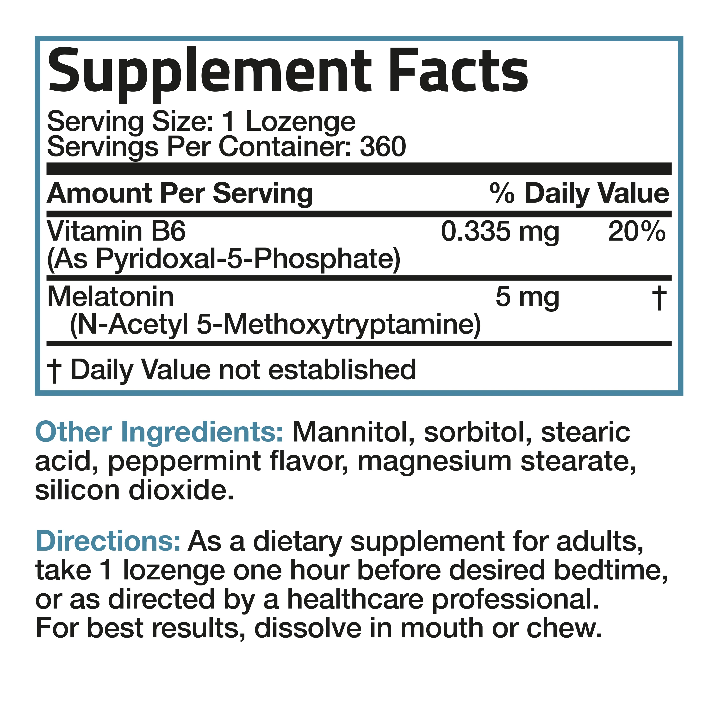 Melatonin Fast Dissolve - 5 mg - 360 Vegetarian Lozenges - Image 6