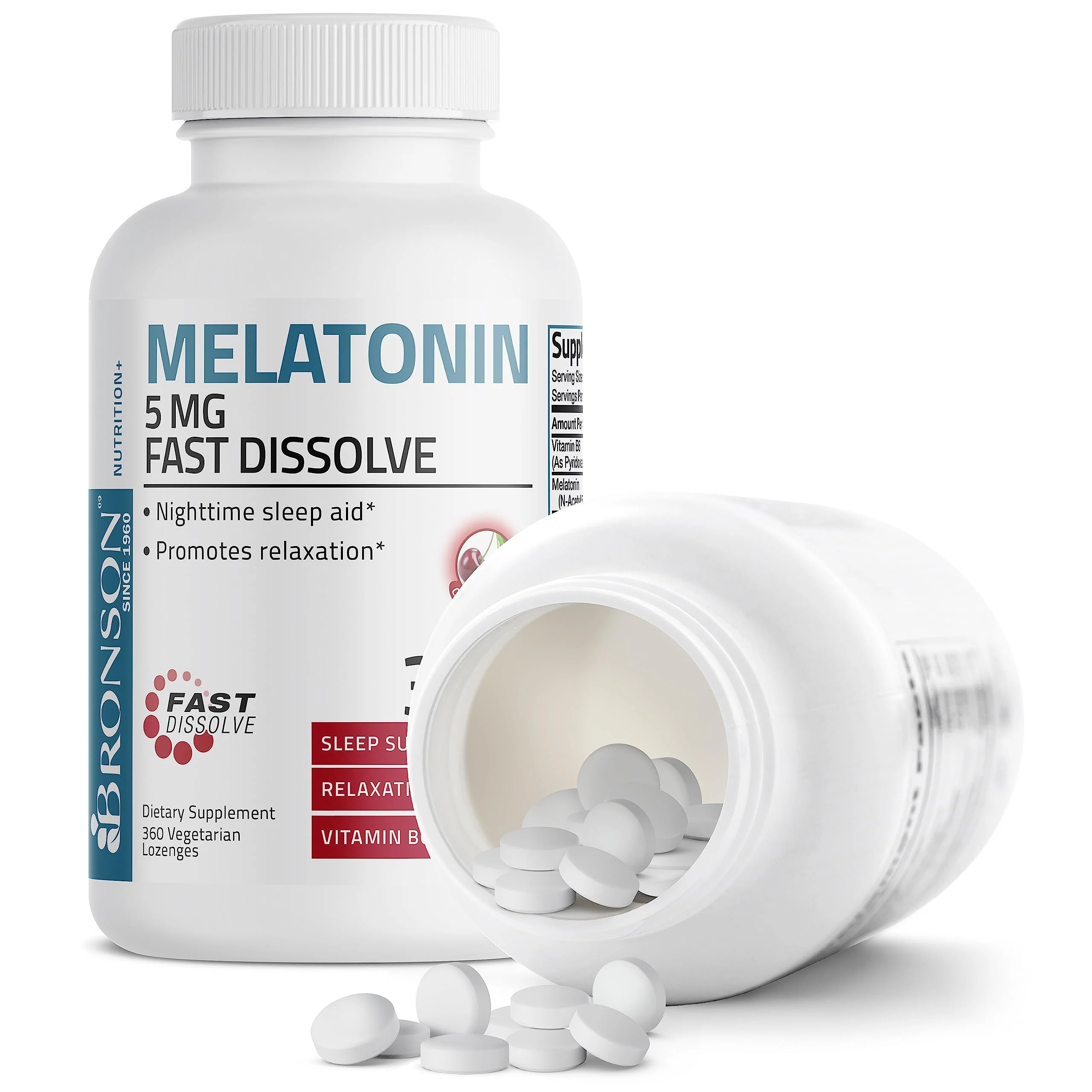 Melatonin Fast Dissolve - 5 mg - 360 Vegetarian Lozenges - Image 7