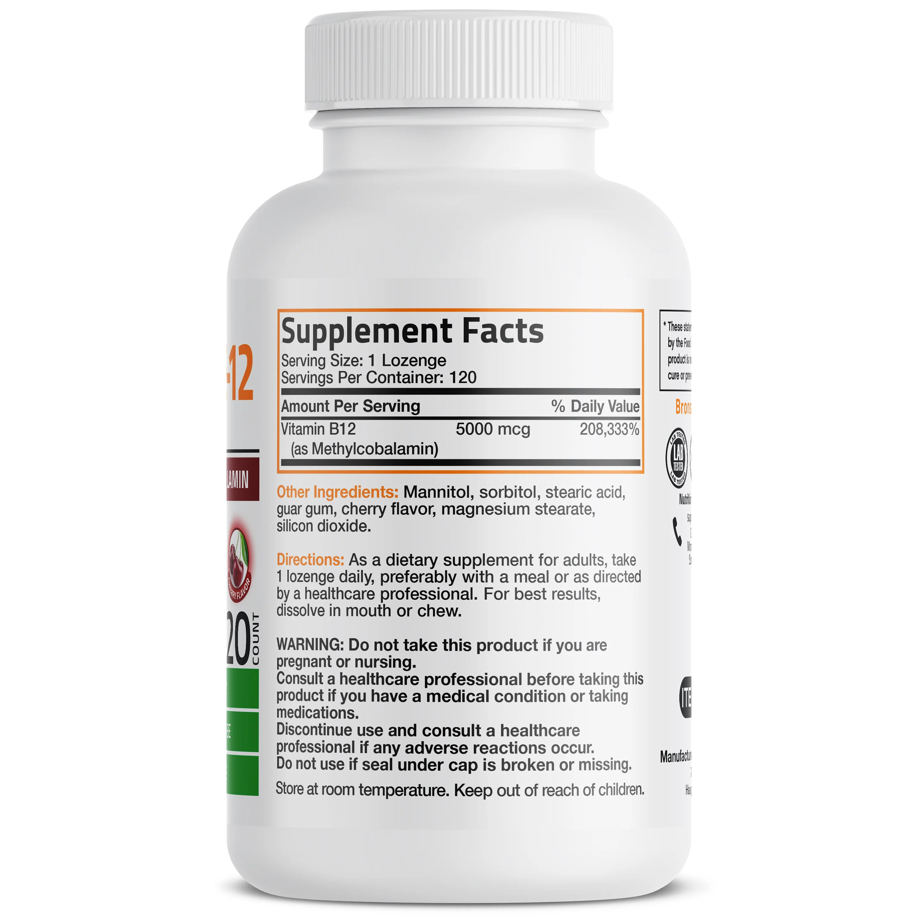 Methyl B12 Fast Dissolve Sublingual - Cherry - 5,000 mcg - Image 4