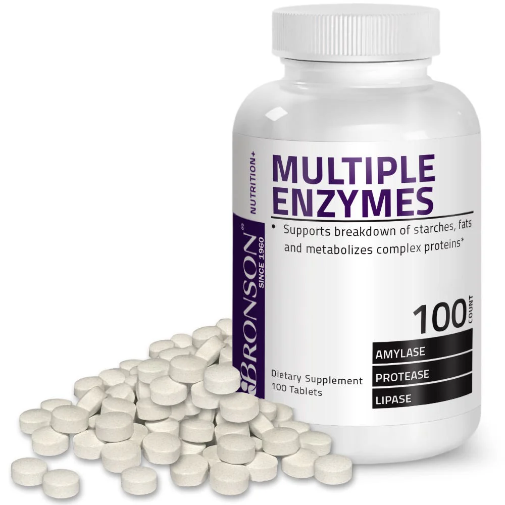 Multiple Digestive Enzymes Amylase Protease Lipase - 100 Tablets - Image 2