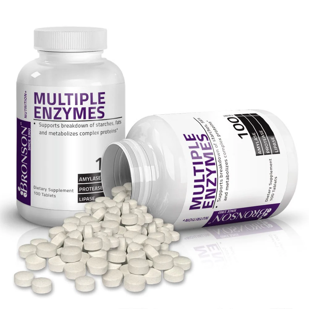 Multiple Digestive Enzymes Amylase Protease Lipase - 100 Tablets - Image 3