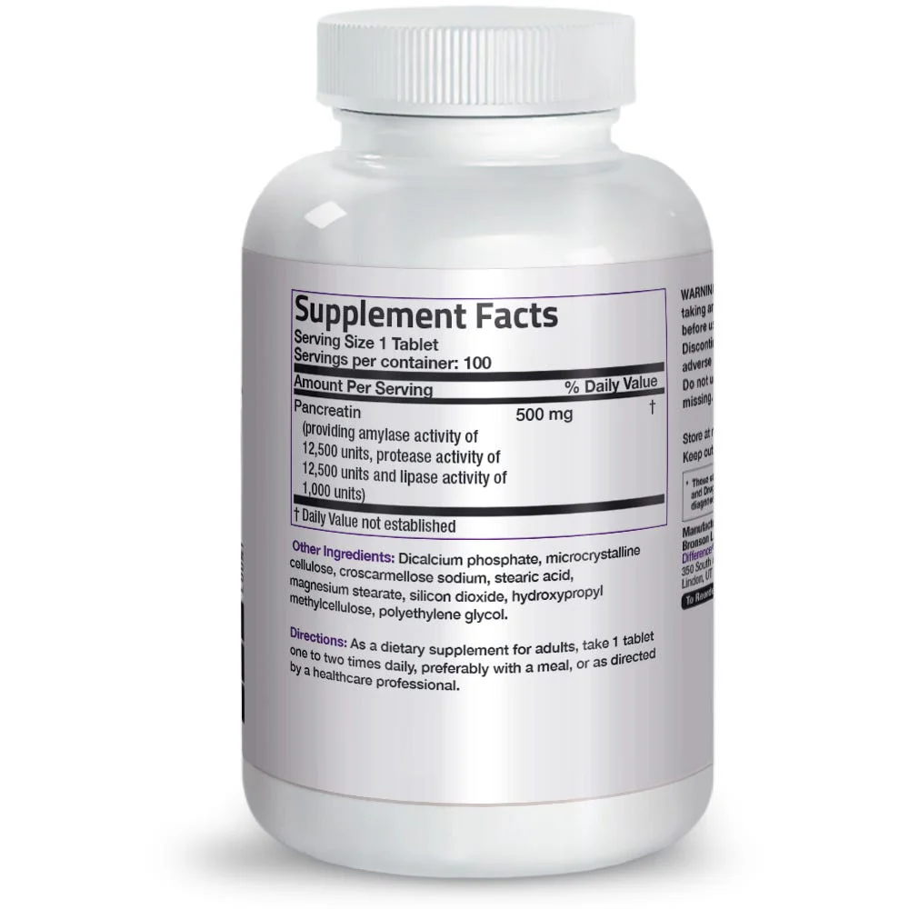 Multiple Digestive Enzymes Amylase Protease Lipase - 100 Tablets - Image 4