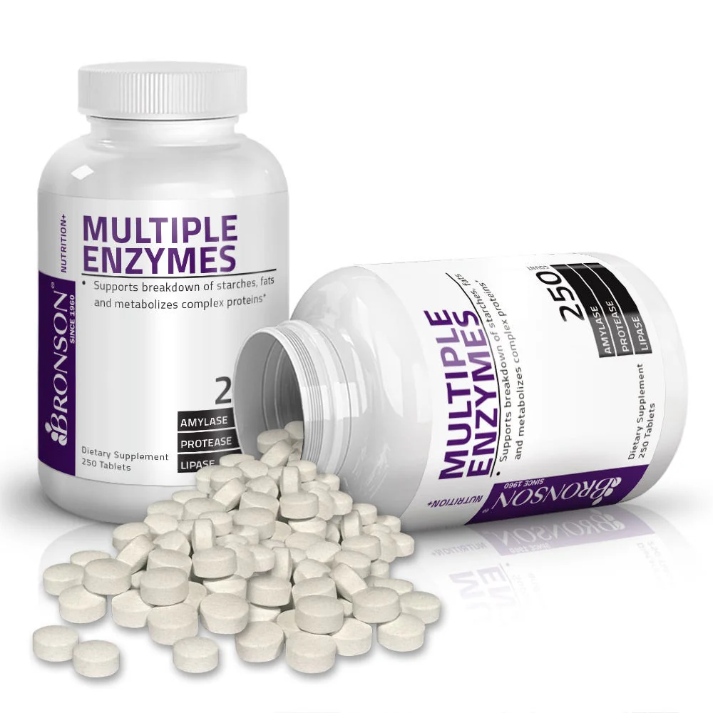 Multiple Digestive Enzymes Amylase Protease Lipase - 250 Tablets - Image 3