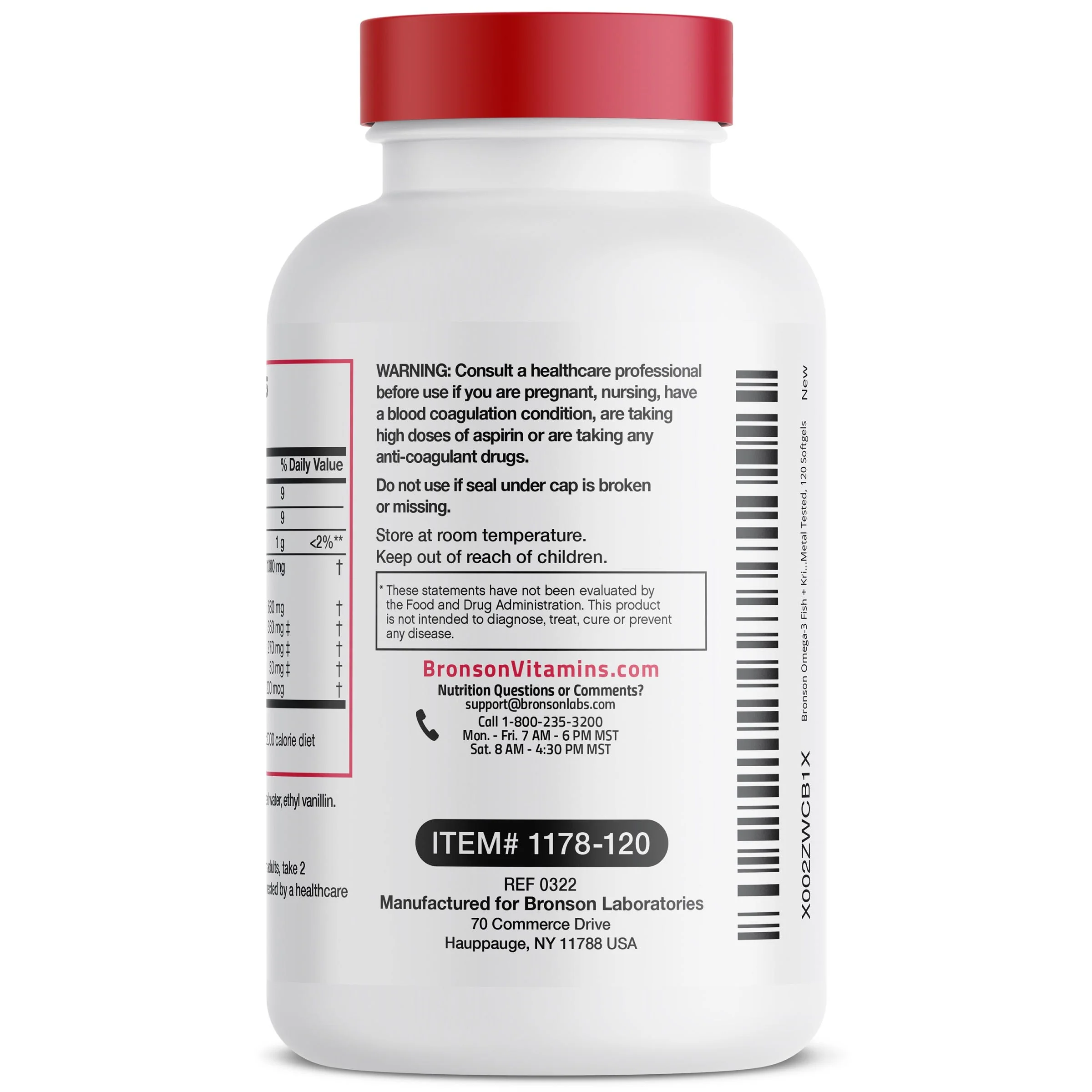 Omega-3 Fish + Krill Oil 1000 MG 120 Softgels - Image 3