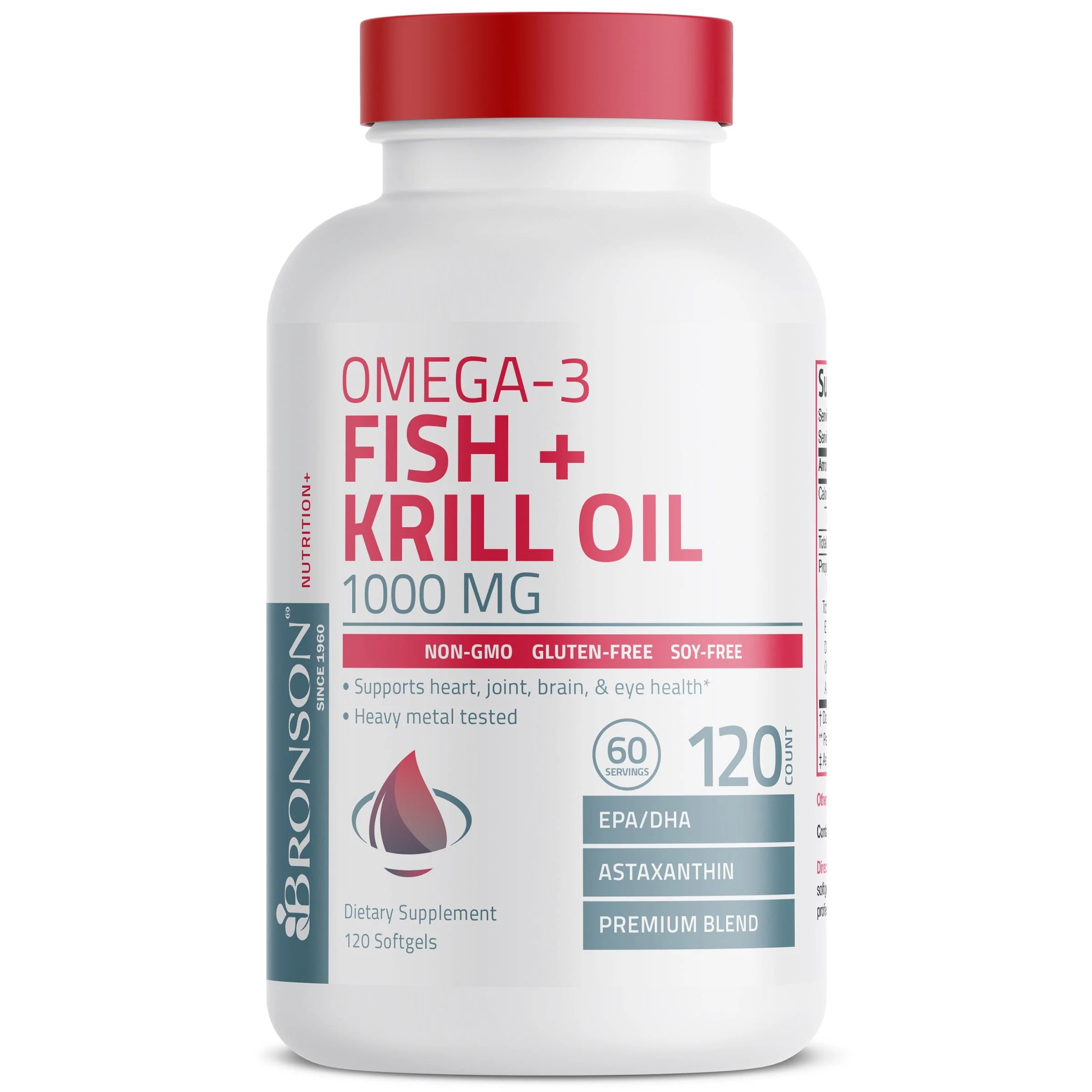 Omega-3 Fish + Krill Oil 1000 MG 120 Softgels - Image 4