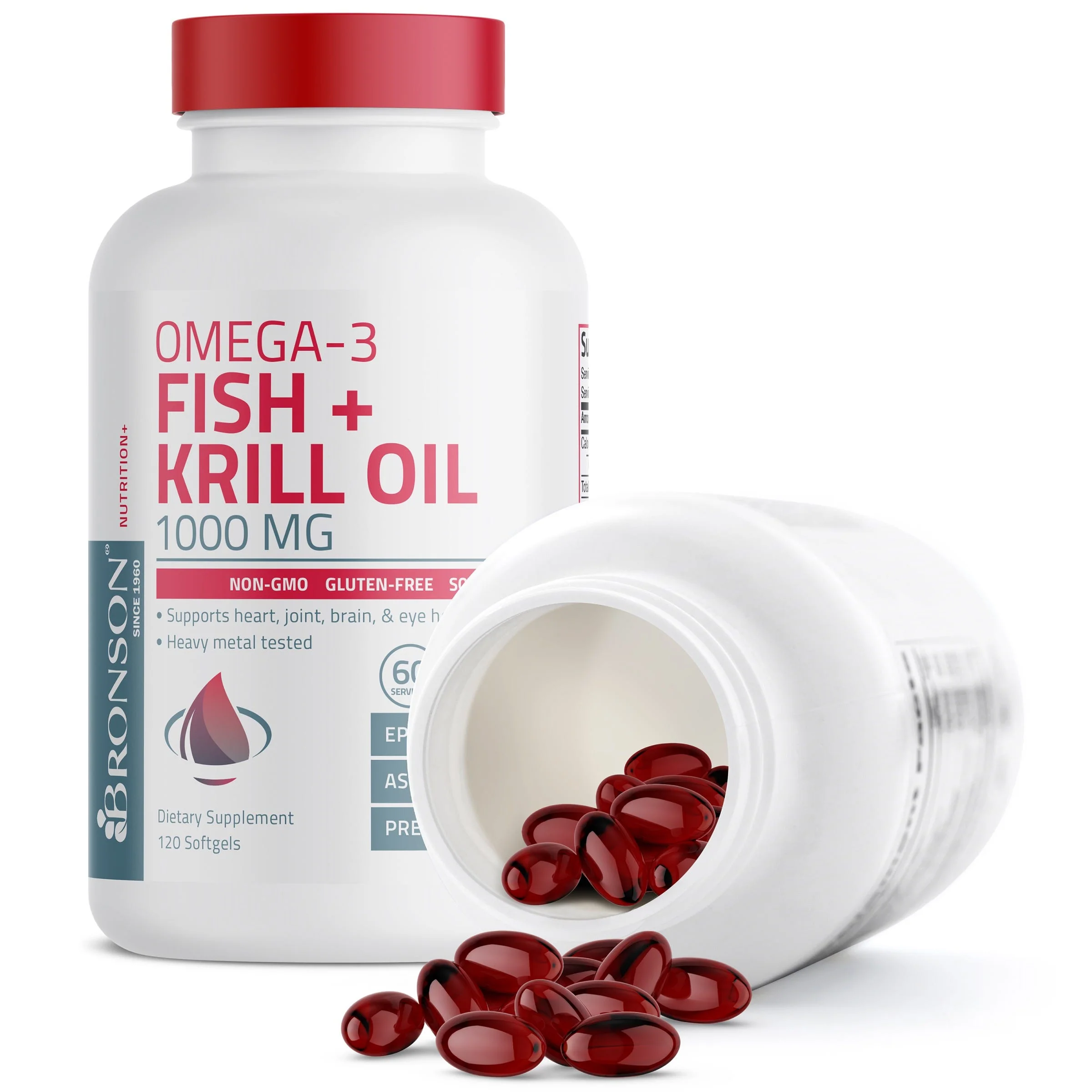Omega-3 Fish + Krill Oil 1000 MG 120 Softgels - Image 5