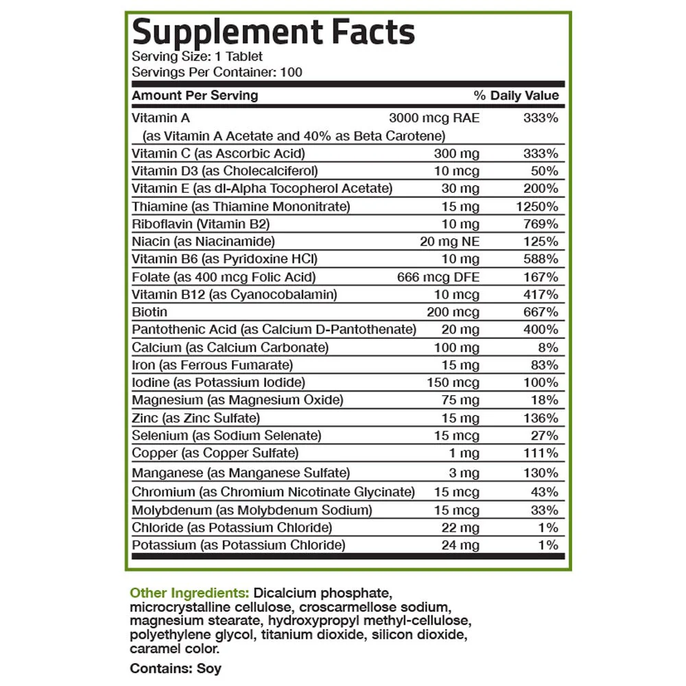 Therapeutic Formula Once Daily Multivitamin - 100 Tablets - Image 6