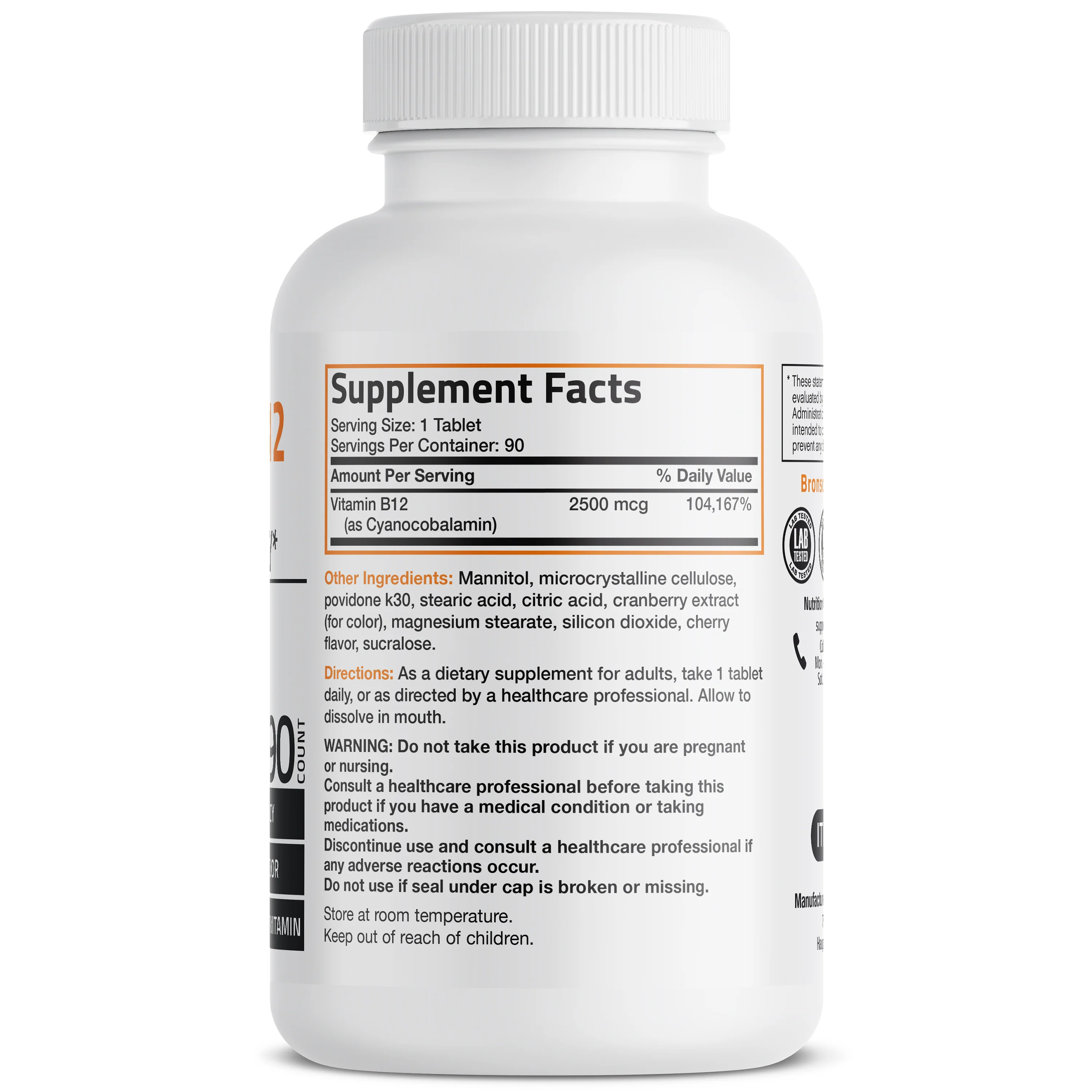 Vitamin B12 Sublingual Quick Release - 2,500 mcg - Cherry - Image 4