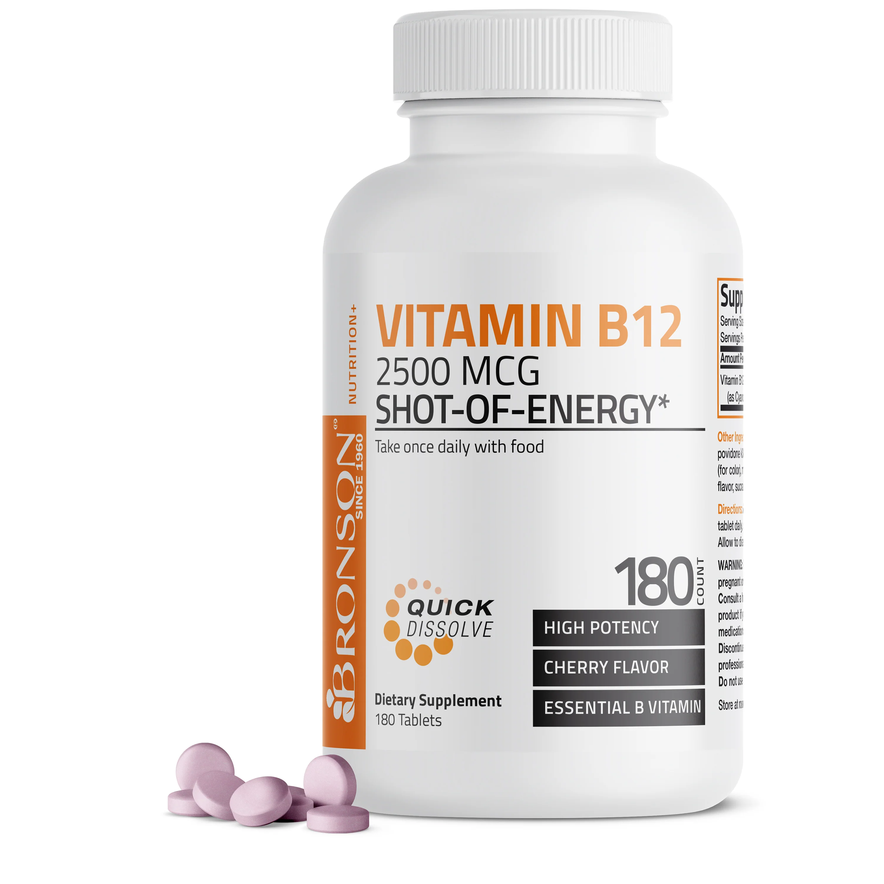 Vitamin B12 Sublingual Quick Release - 2,500 mcg - Cherry - Image 7