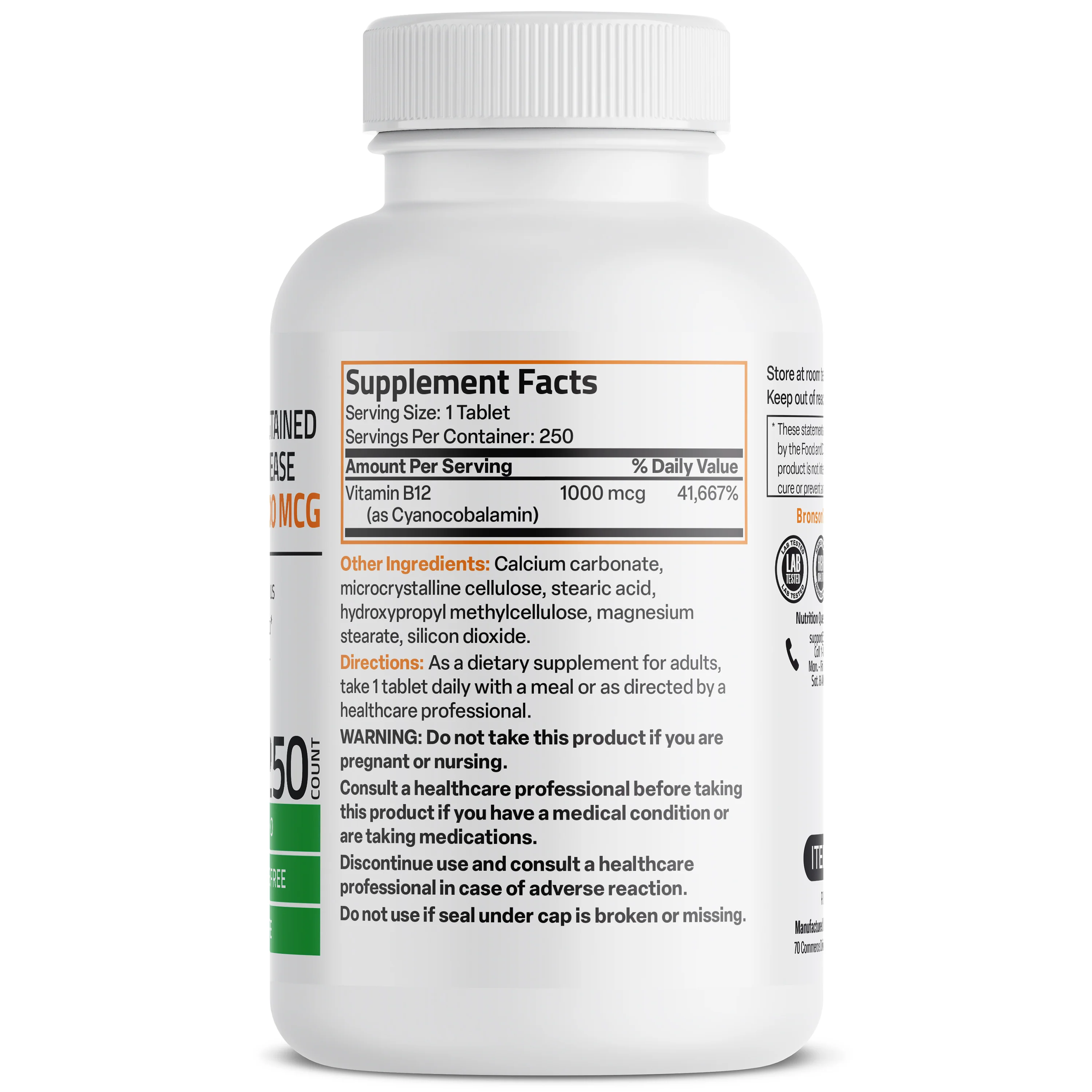 Vitamin B12 Sustained Release Non-GMO - 1,000 mcg - Image 16
