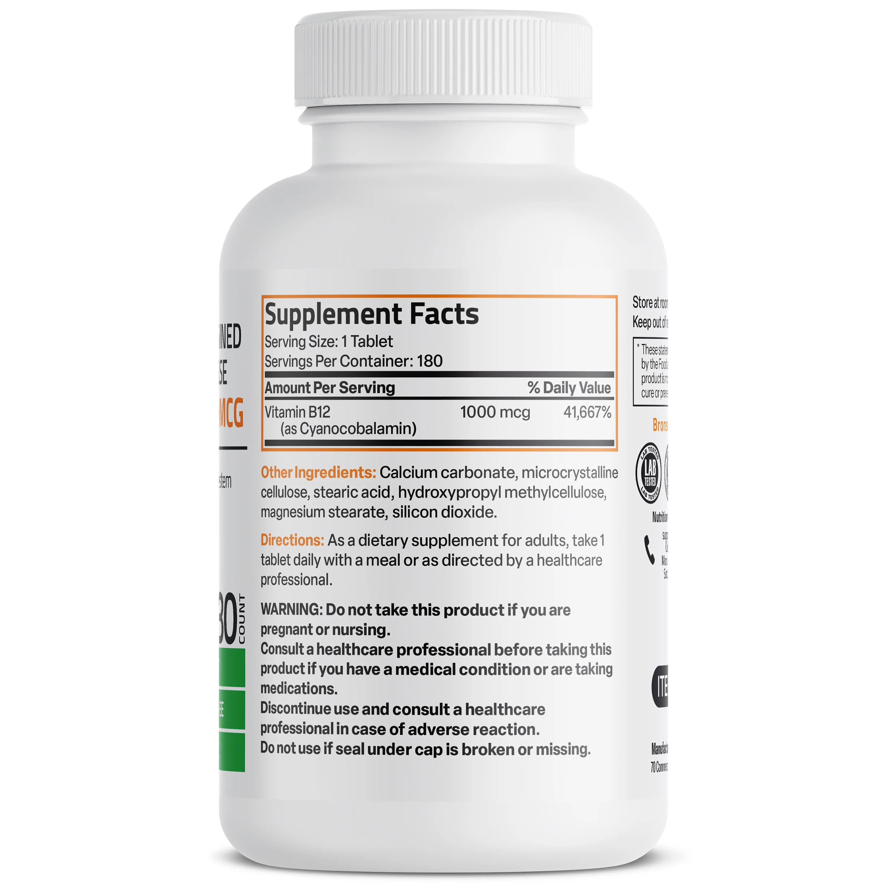 Vitamin B12 Sustained Release Non-GMO - 1,000 mcg - Image 4