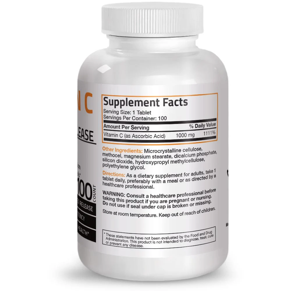 Vitamin C Ascorbic Acid Sustained Release - 1,000 mg - Image 4