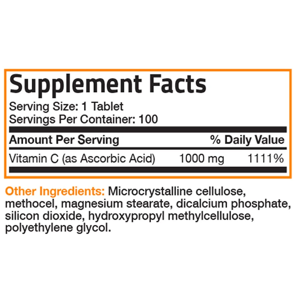 Vitamin C Ascorbic Acid Sustained Release - 1,000 mg - Image 6