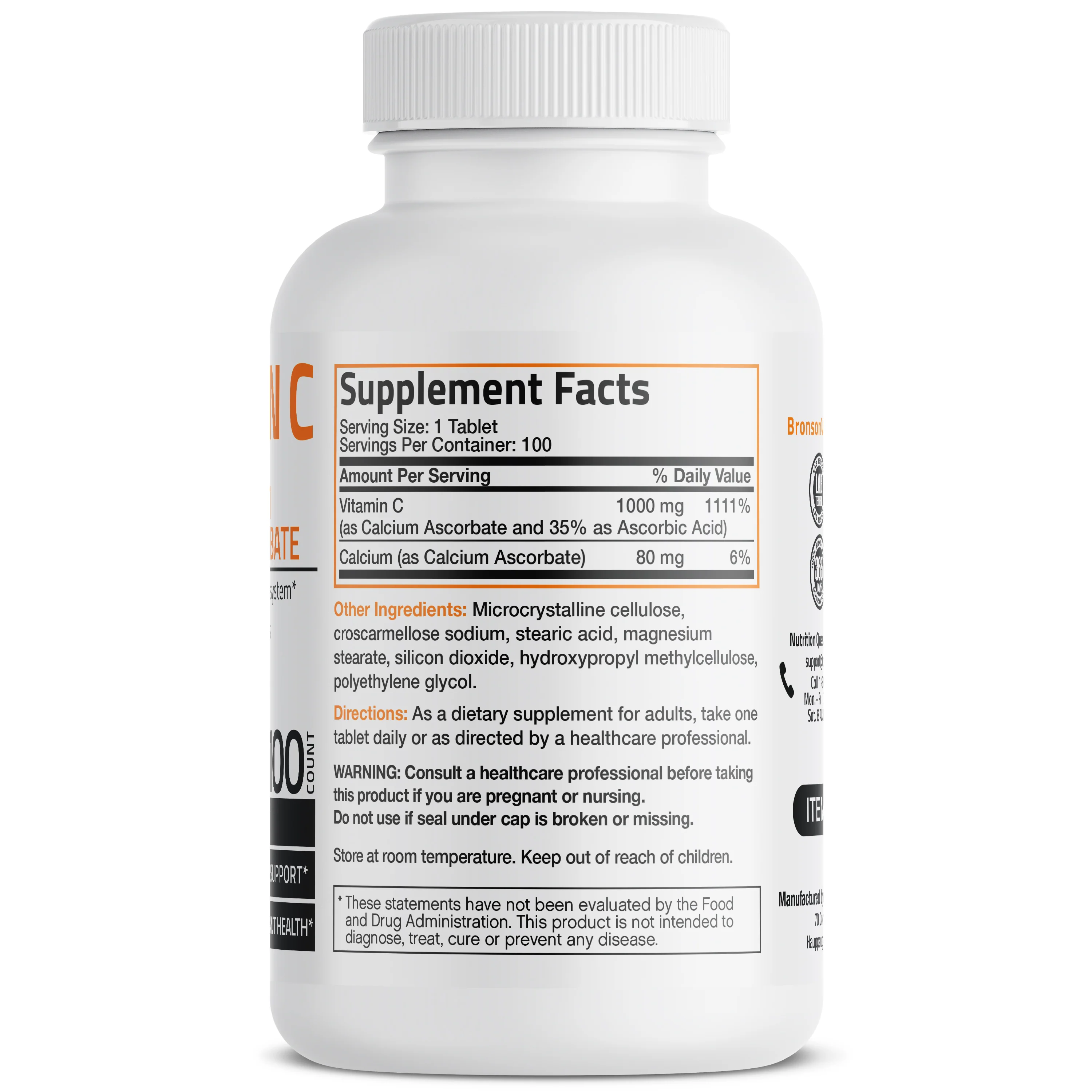 Buffered Vitamin C Calcium Ascorbate - 1,000 mg - Image 8