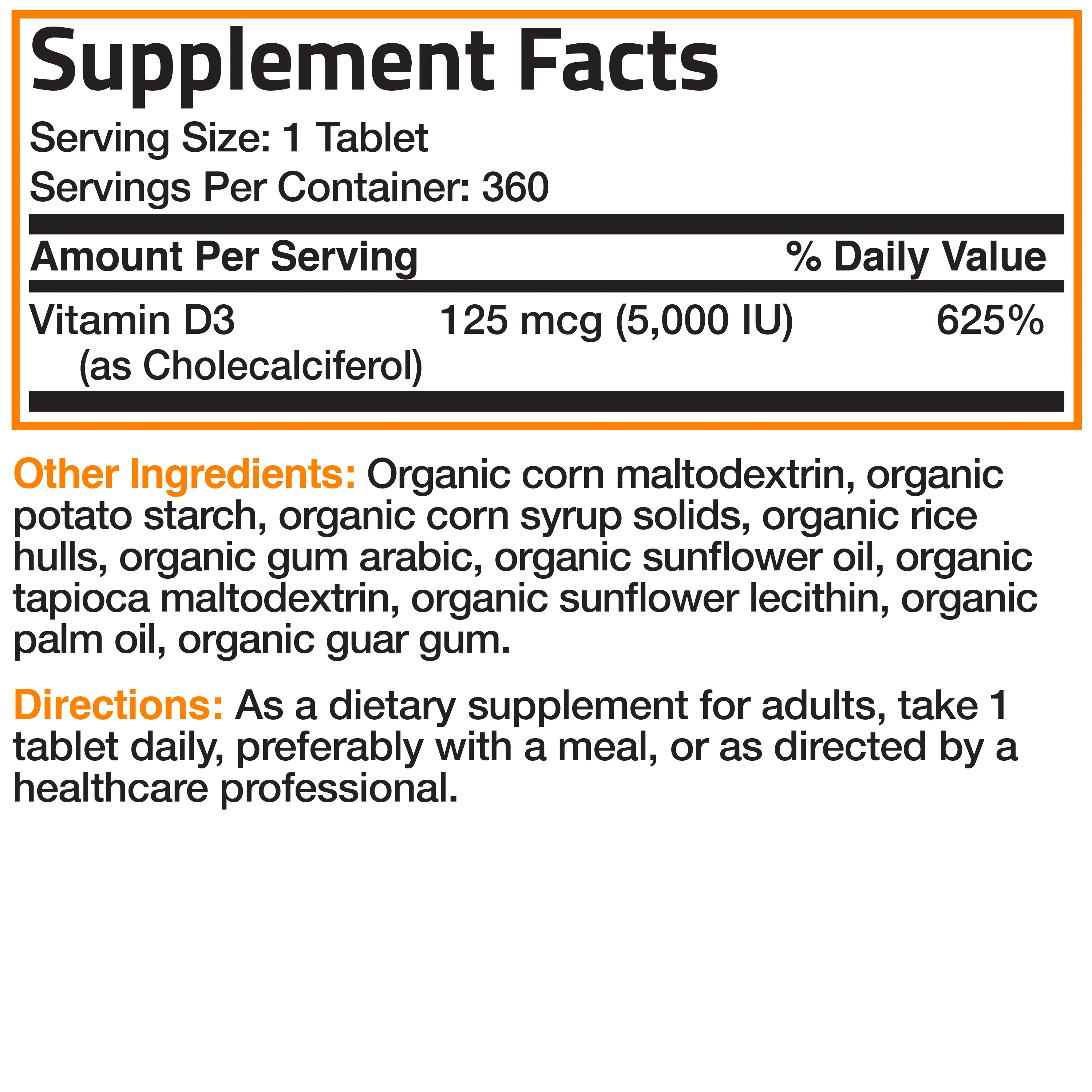 Vitamin D3 USDA Certified Organic - 5,000 IU - Image 12