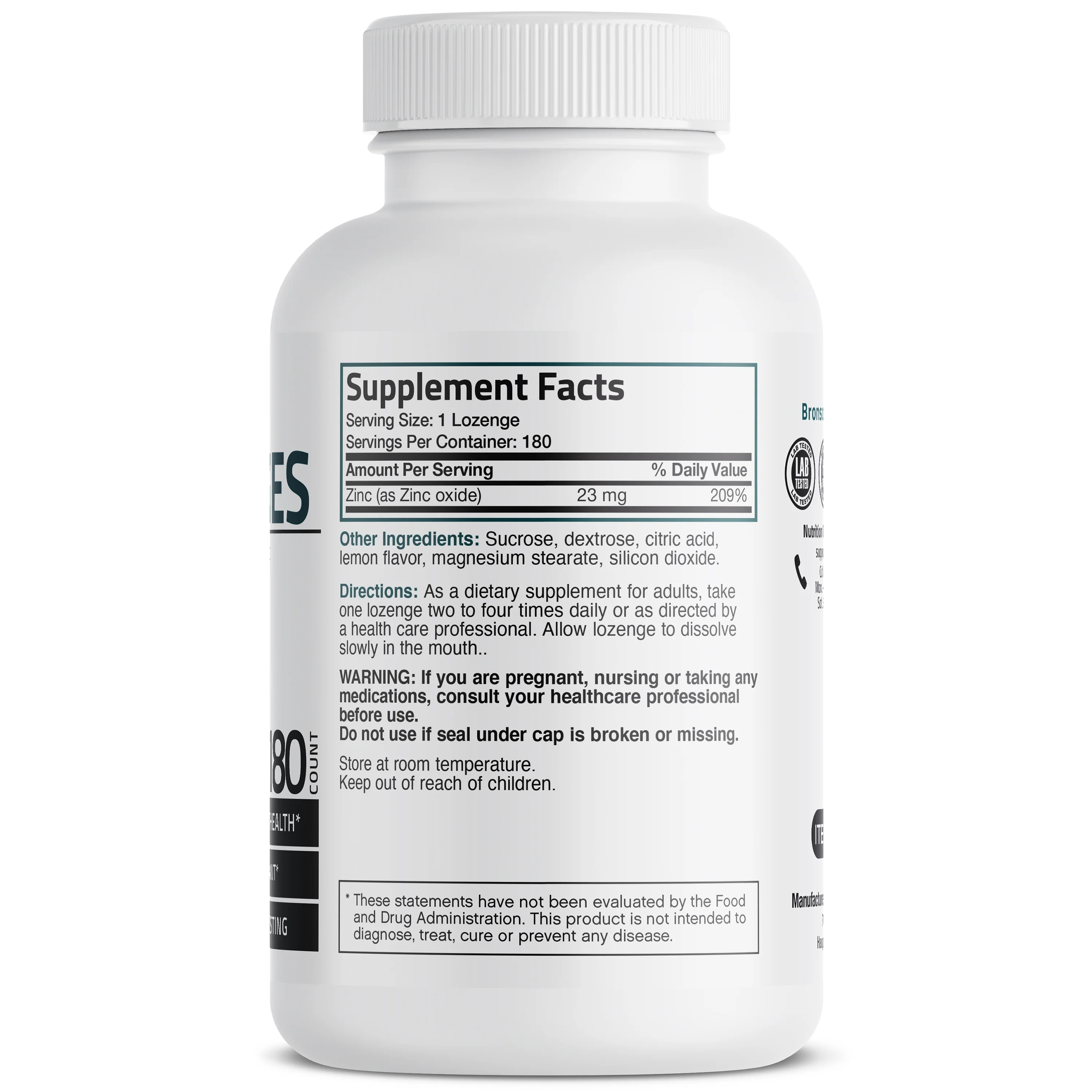 Zinc Lozenges - Lemon - 23 mg - 180 Lozenges - Image 4